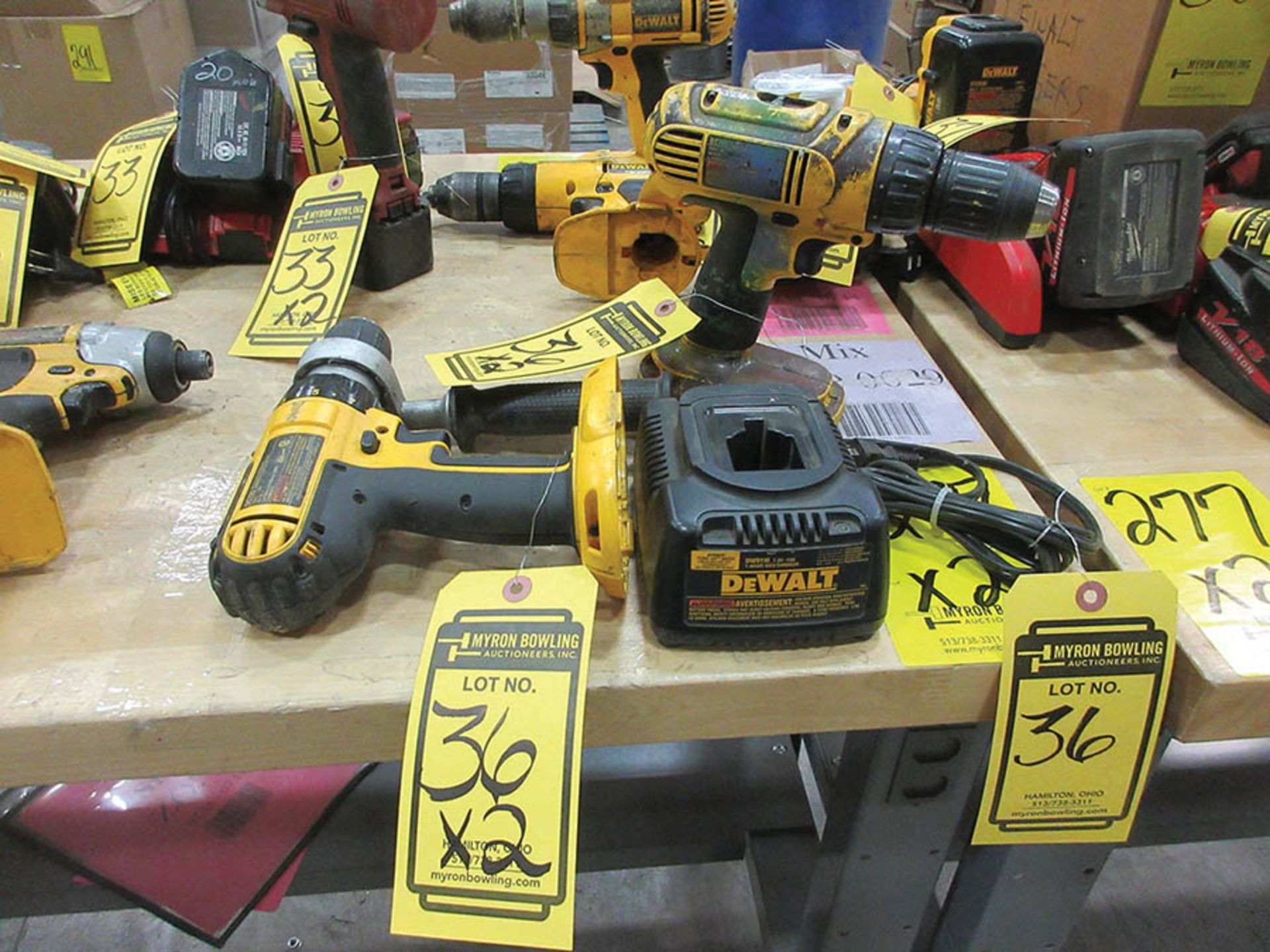 DEWALT 1/2'' HAMMERDRILL/DRIVER, MODEL: DC725, & DEWALT 1/2'' DRILL/DRIVER, 18V, MODEL: DC759, W/