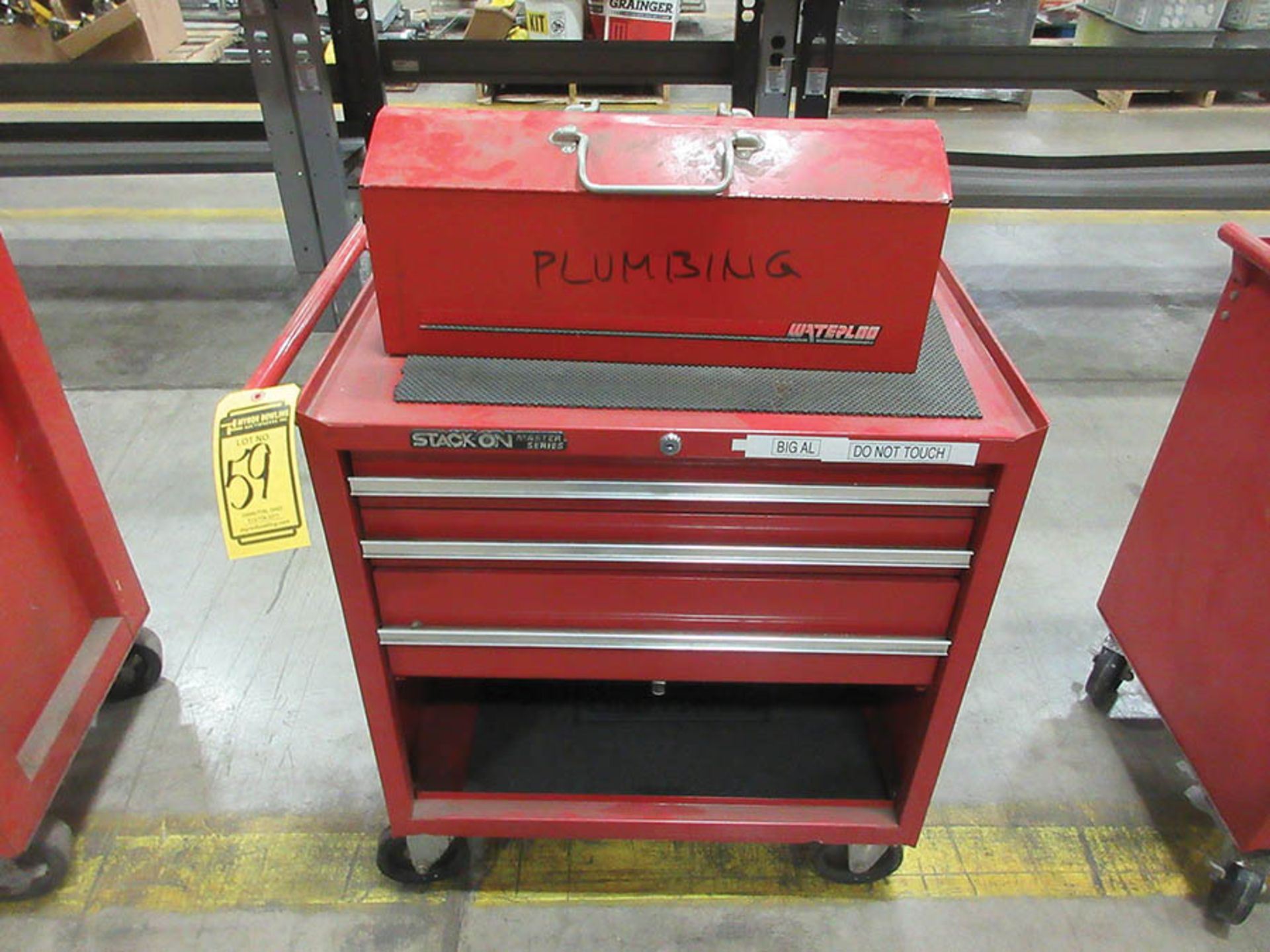 STACK-ON TOOL CABINET & WATERLOO TOOL BOX W/TOOLS