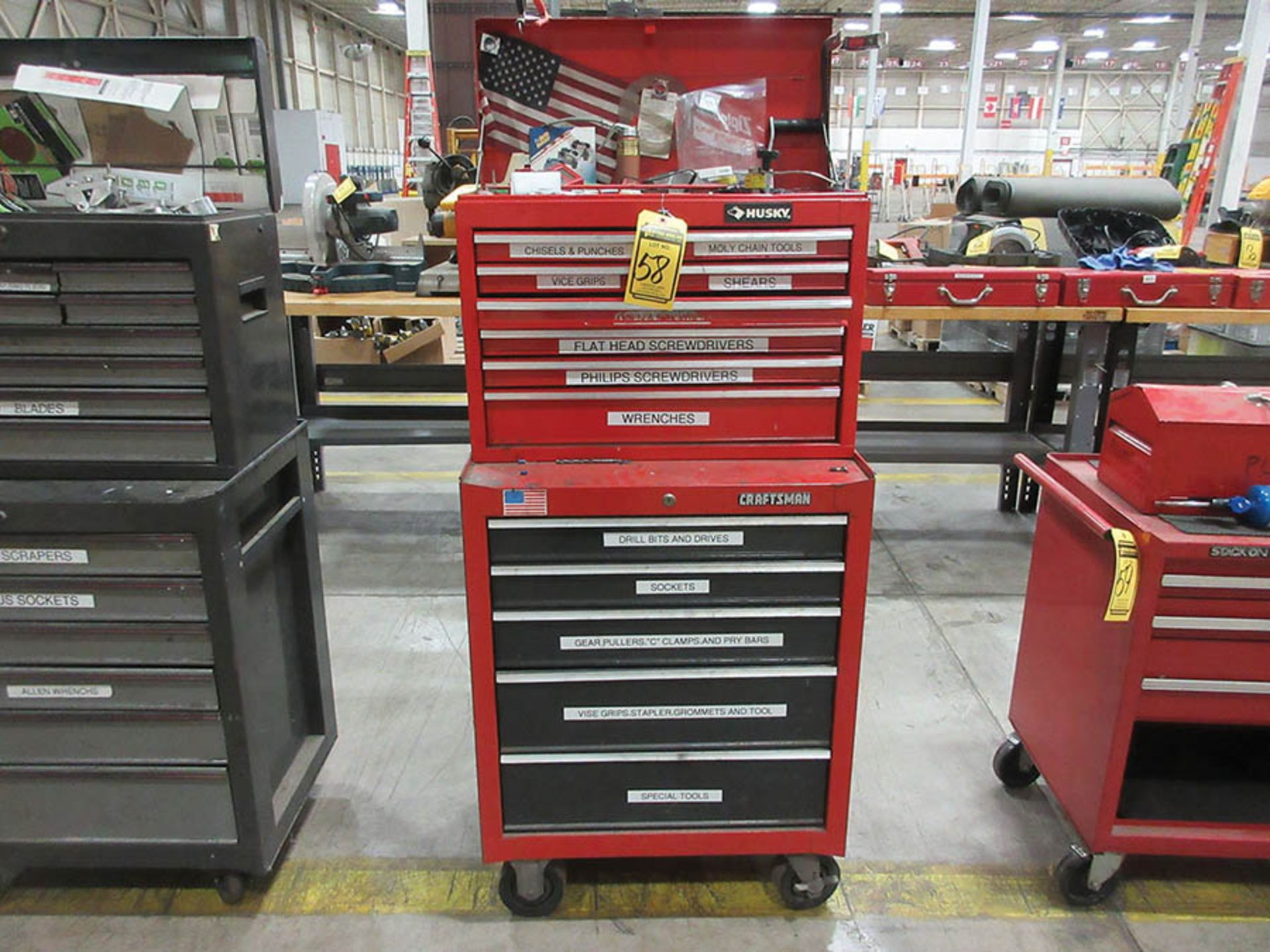 HUSKY/CRAFTSMAN TOOL CABINET W/TOOLS