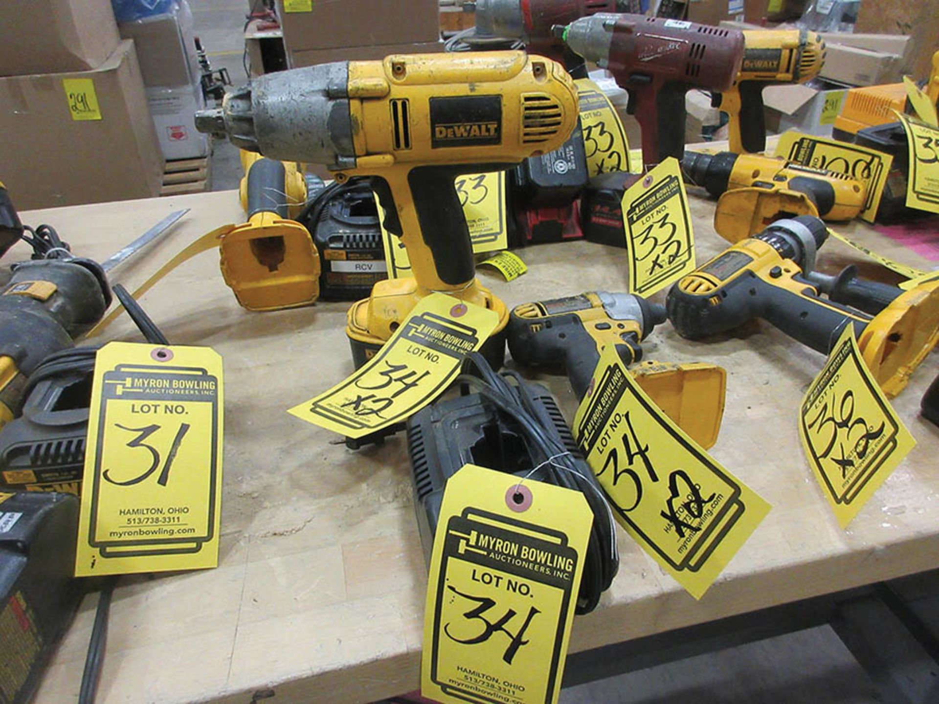 DEWALT 1/2'' CORDLESS IMPACT WRENCH, MODEL: DW059, & DEWALT 1/4'' CORDLESS IMPACT WRENCH, MODEL: