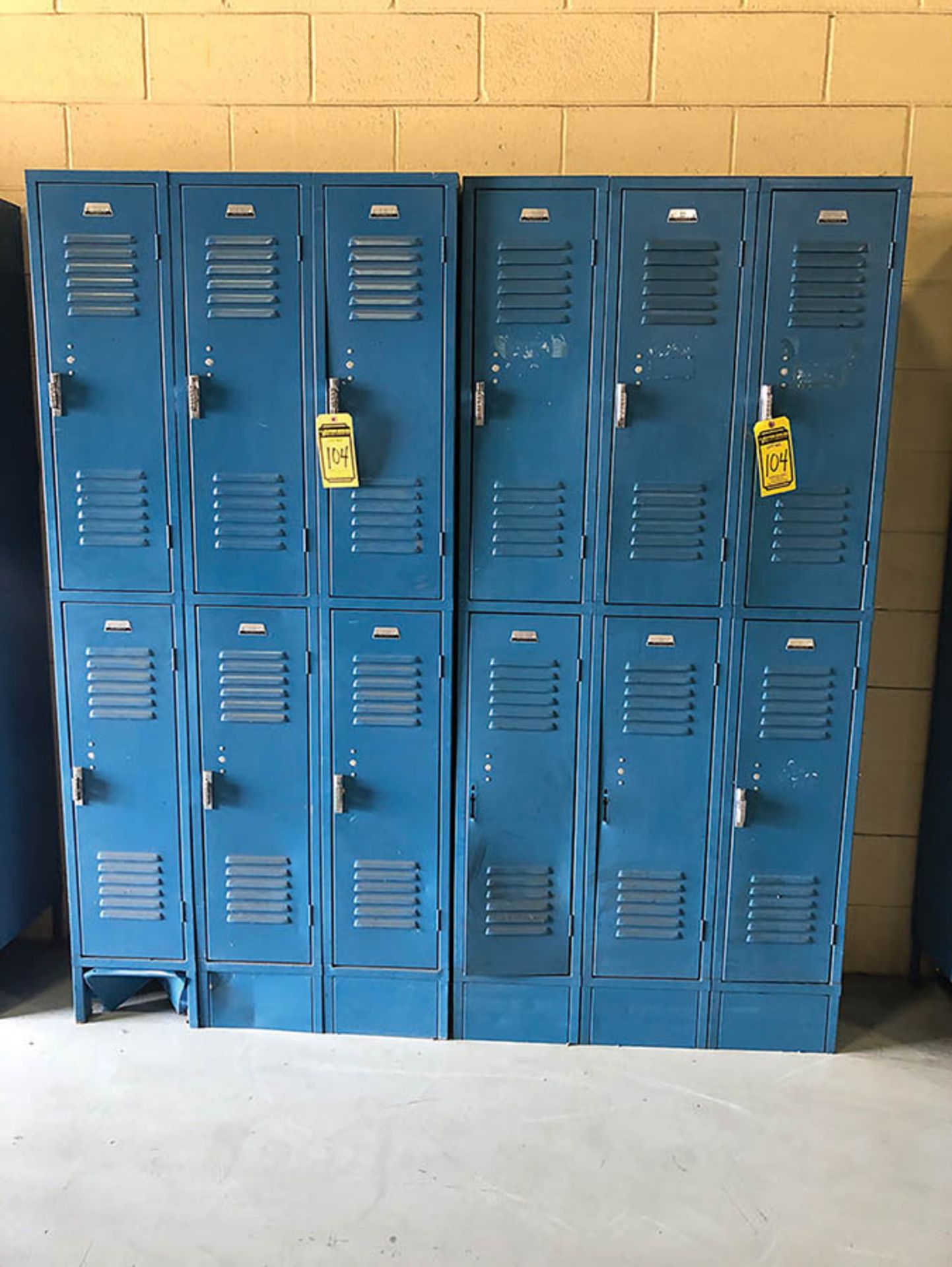 2 SECTIONS OF LOCKERS WITH 6 LOCKERS EACH