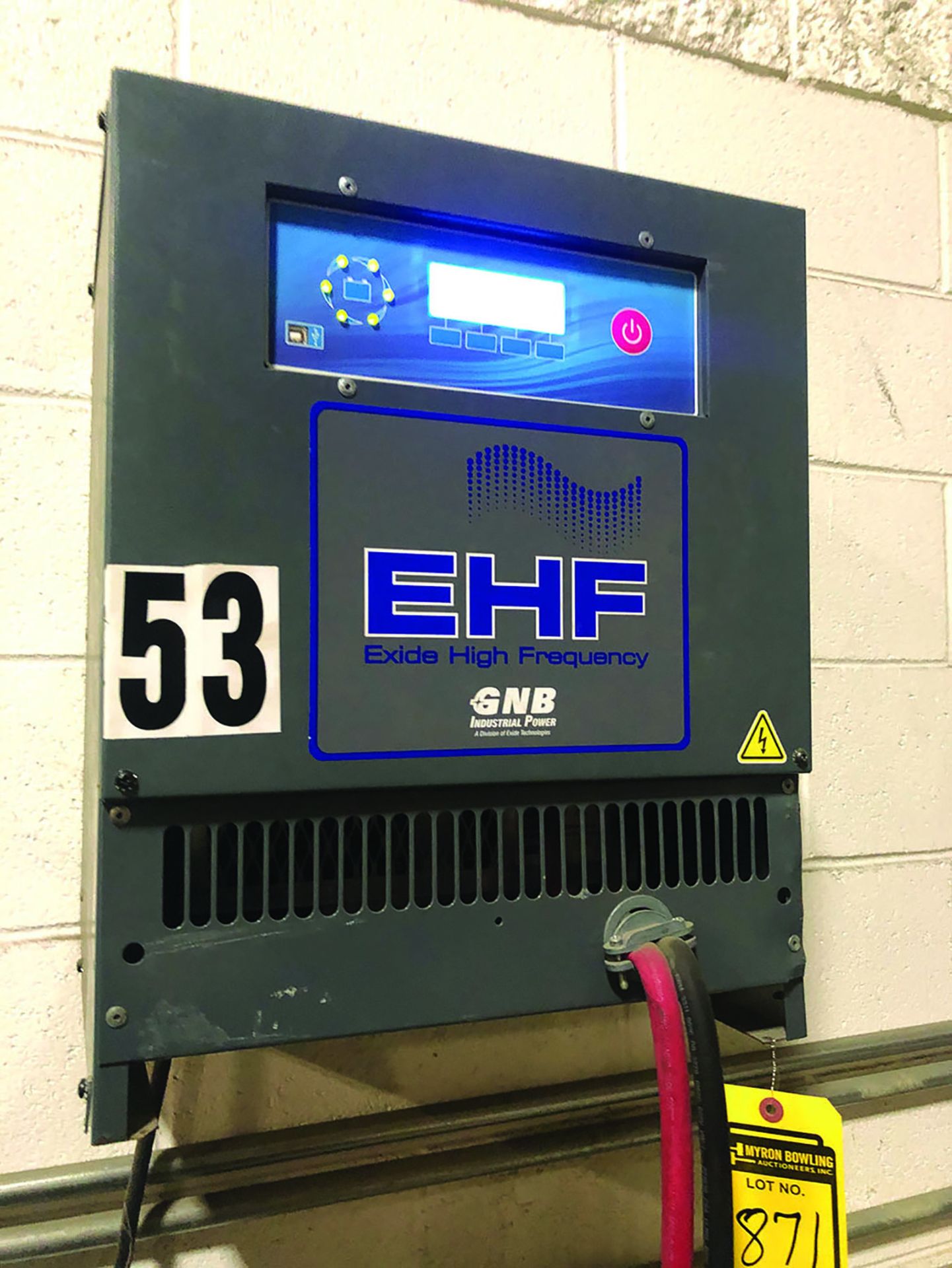 INDUSTRIAL BATTERY CHARGER EXIDE HIGH FREQUENCY, MODEL # EHF242130M, S/N- MRHF0084, 12 CELL, 3