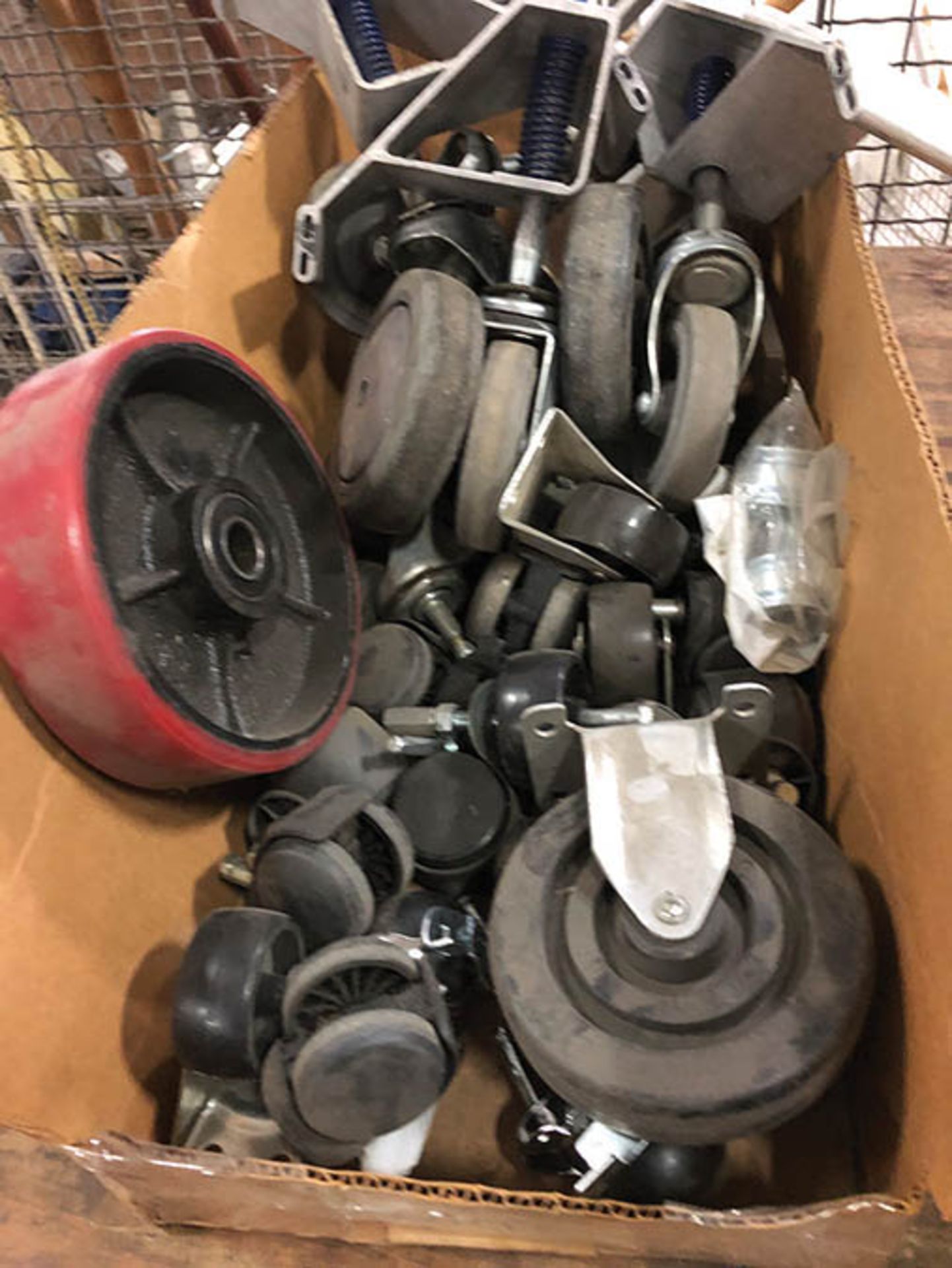 BOX OF WHEELS AND CASTERS