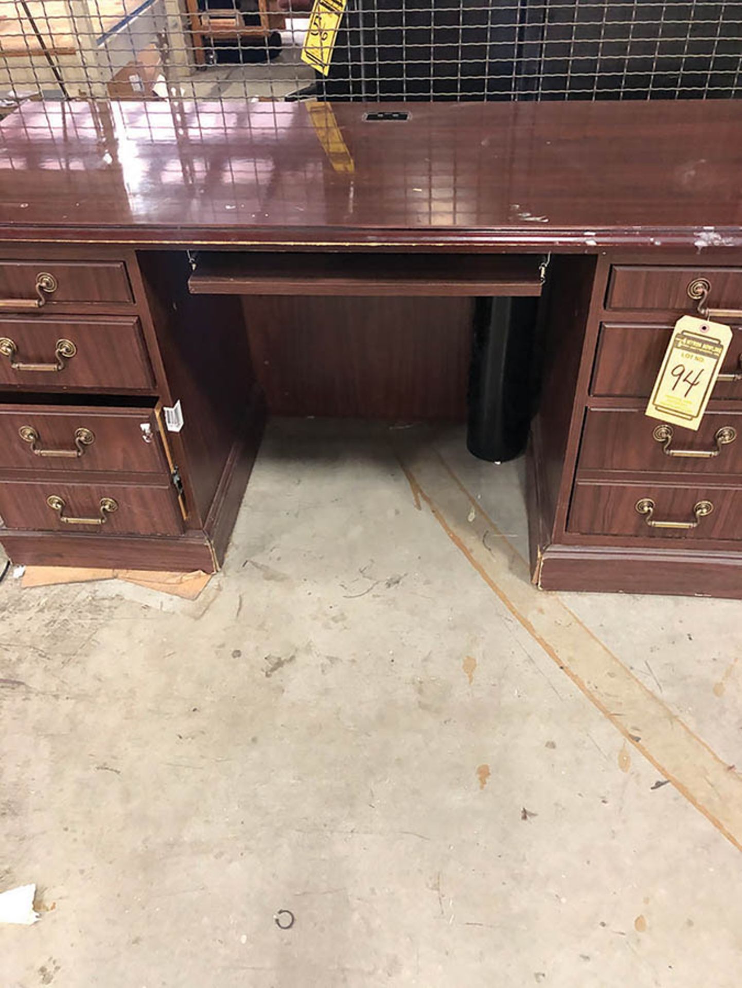 (3) DESK, (2) FILING CABINETS, (2) DESK CHAIRS, CABINET