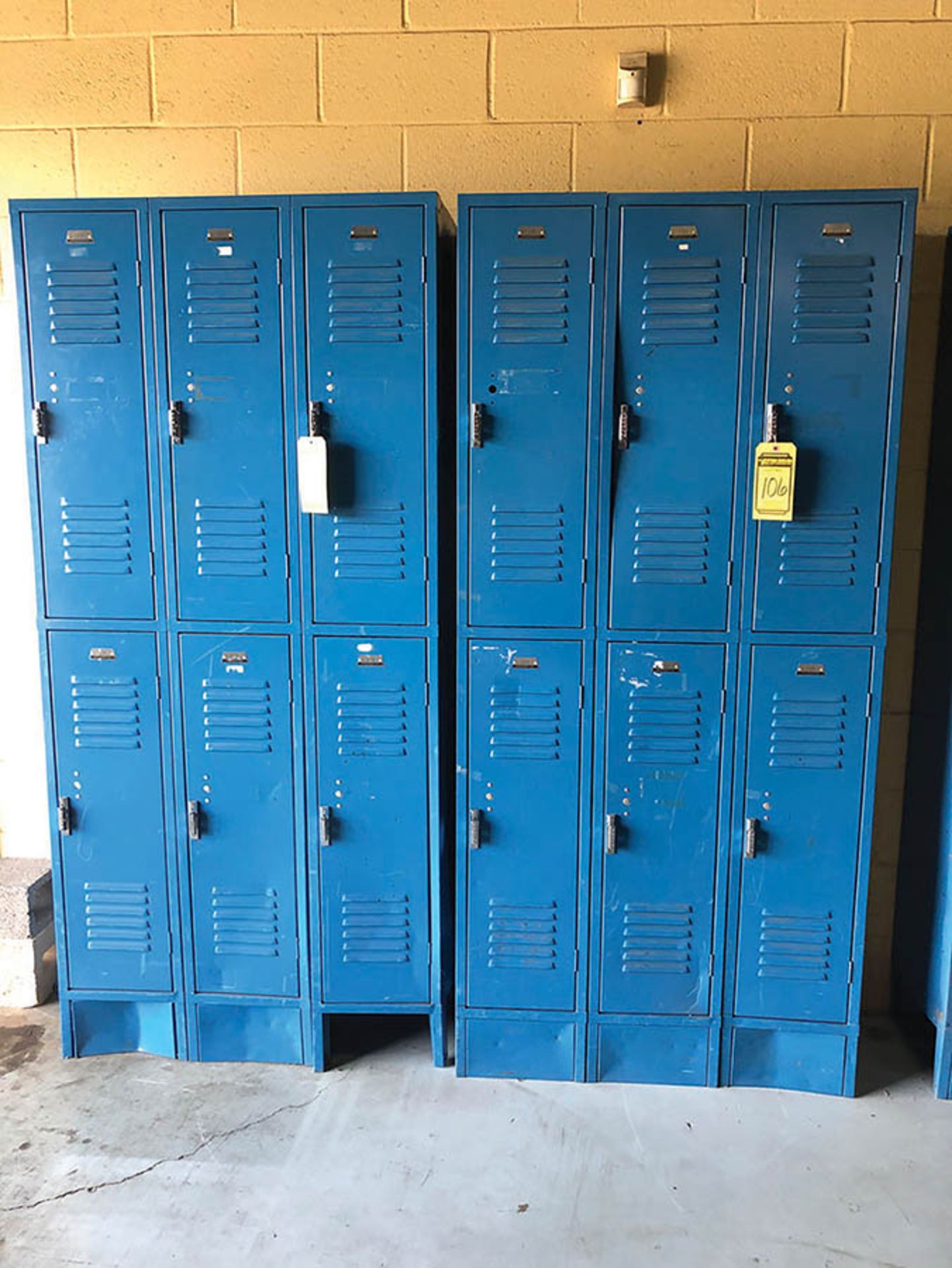 2 SECTIONS OF LOCKERS WITH 6 LOCKERS EACH