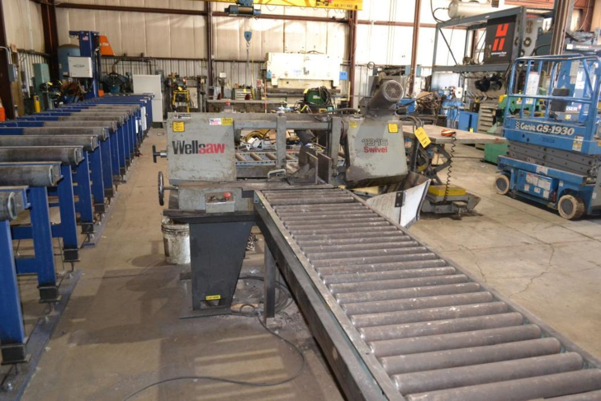 WELLSAW MITERING HORIZONTAL BAND SAW MODEL 1316; S/N 6577; COOLANT; ROLLER FEED TABLE (BUILDING #2) - Image 2 of 2