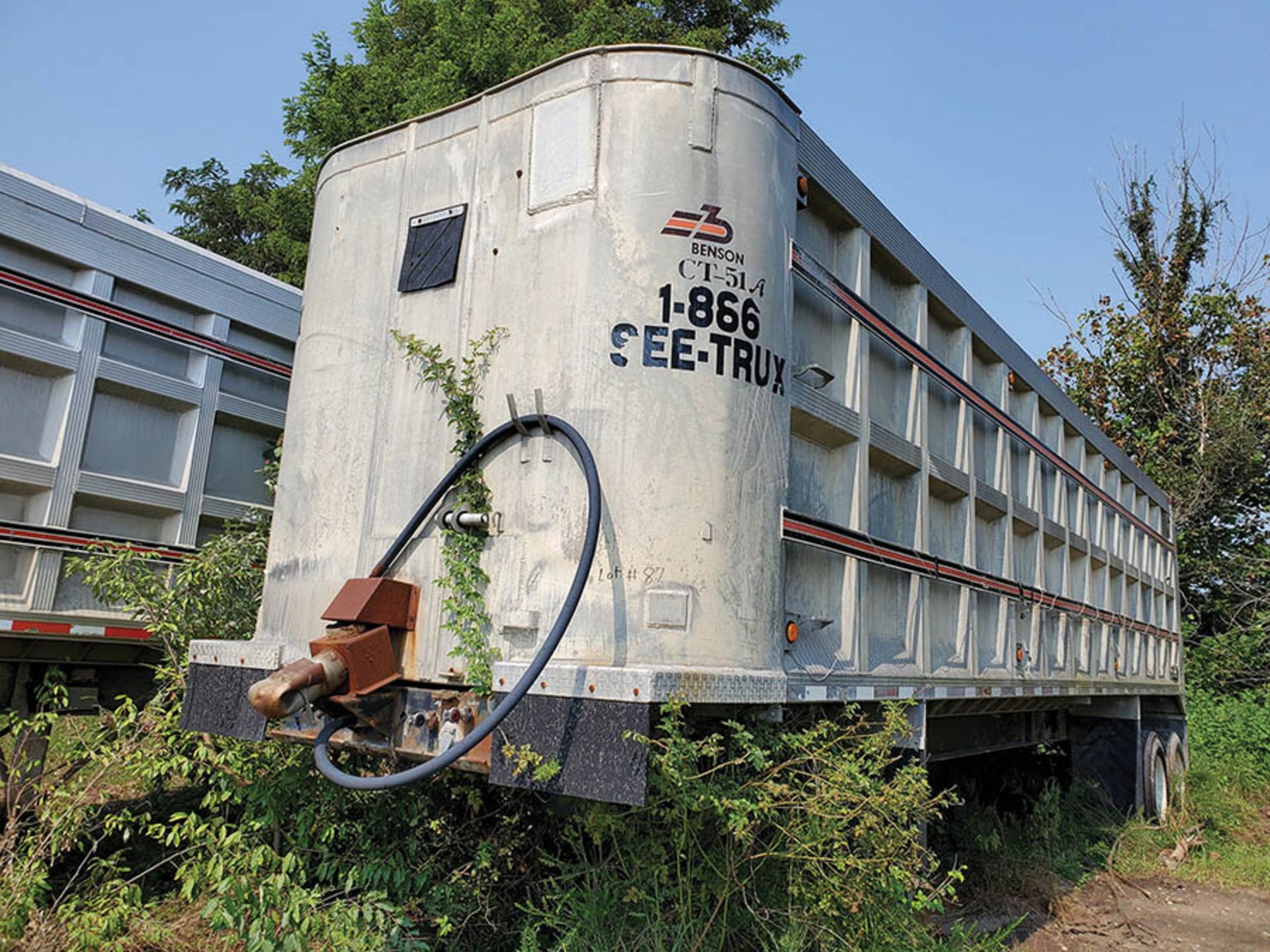 BENSON HYDRAULIC END DUMP T/A ALUMINUM TRAILER, VIN, KCT 051A, LOCATION: MARCO SHOP ***DELAYED TITL