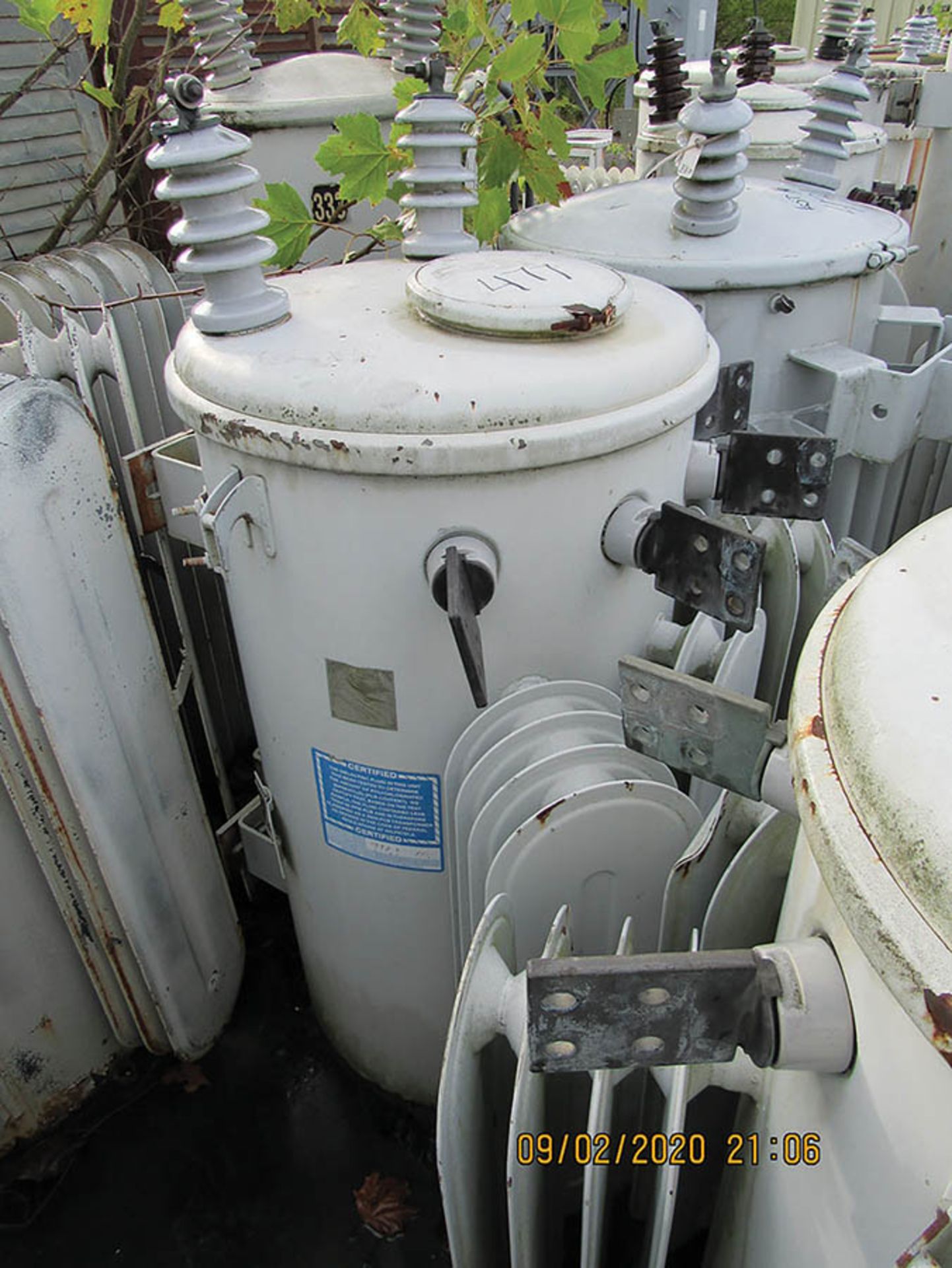 GENERAL ELECTRIC 167 KVA TRANSFORMER, S/N 4246917P69AA, 7200/12470Y HV., 240/480 LV.