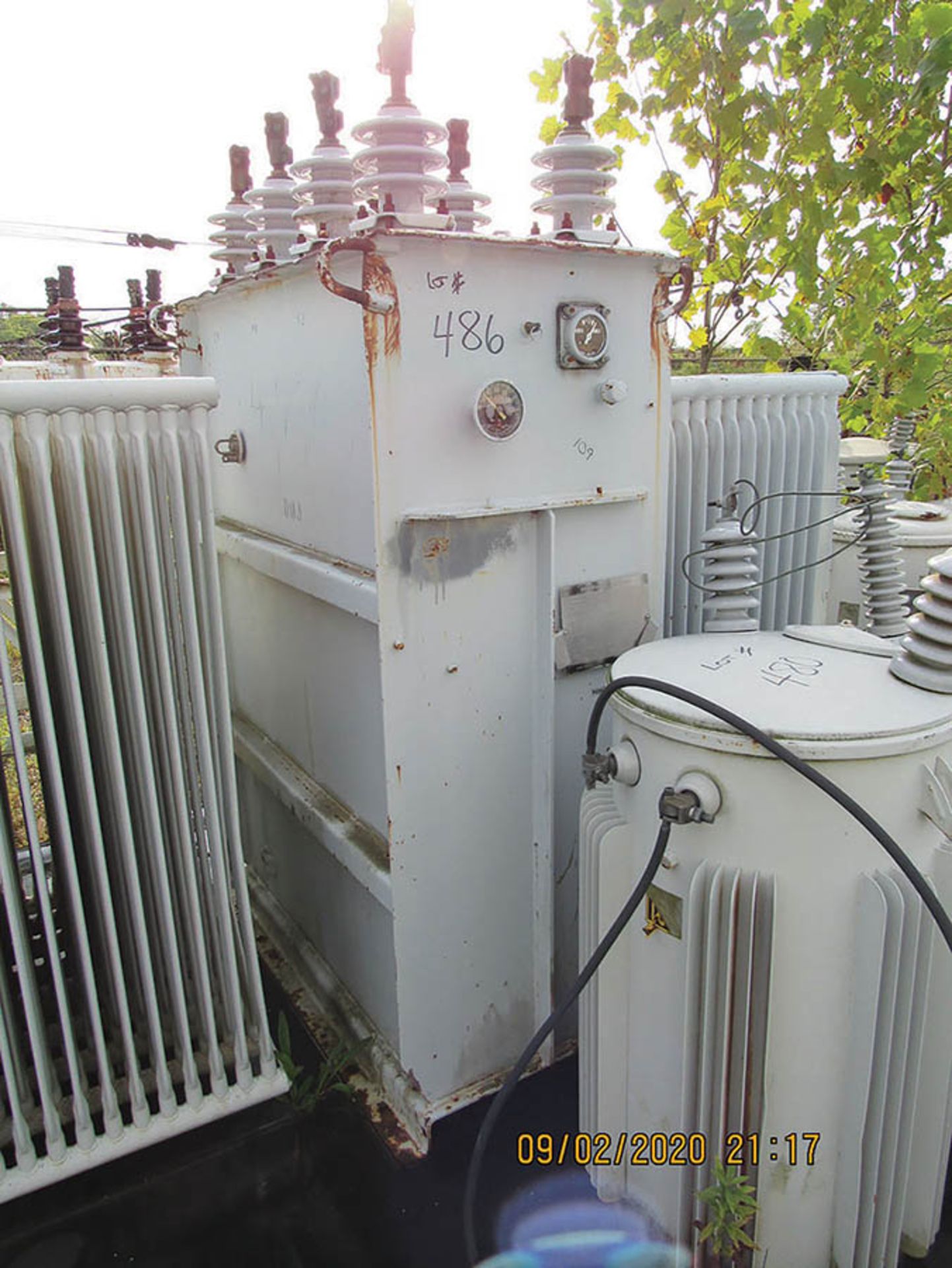 GENERAL ELECTRIC 1000 KVA THREE PHASE TRANSFORMER, NO. G854759B, 13090 TAP 1, 12780 TAP 2, 12470 TAP