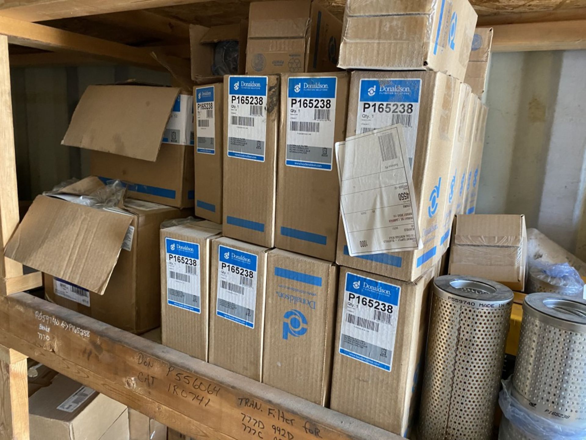 40' STEEL STORAGE CONTAINER FULL OF NEW FILTERS, HARDWARE, AND PARTS, HAS SHELVING & LIGHT - Image 8 of 24