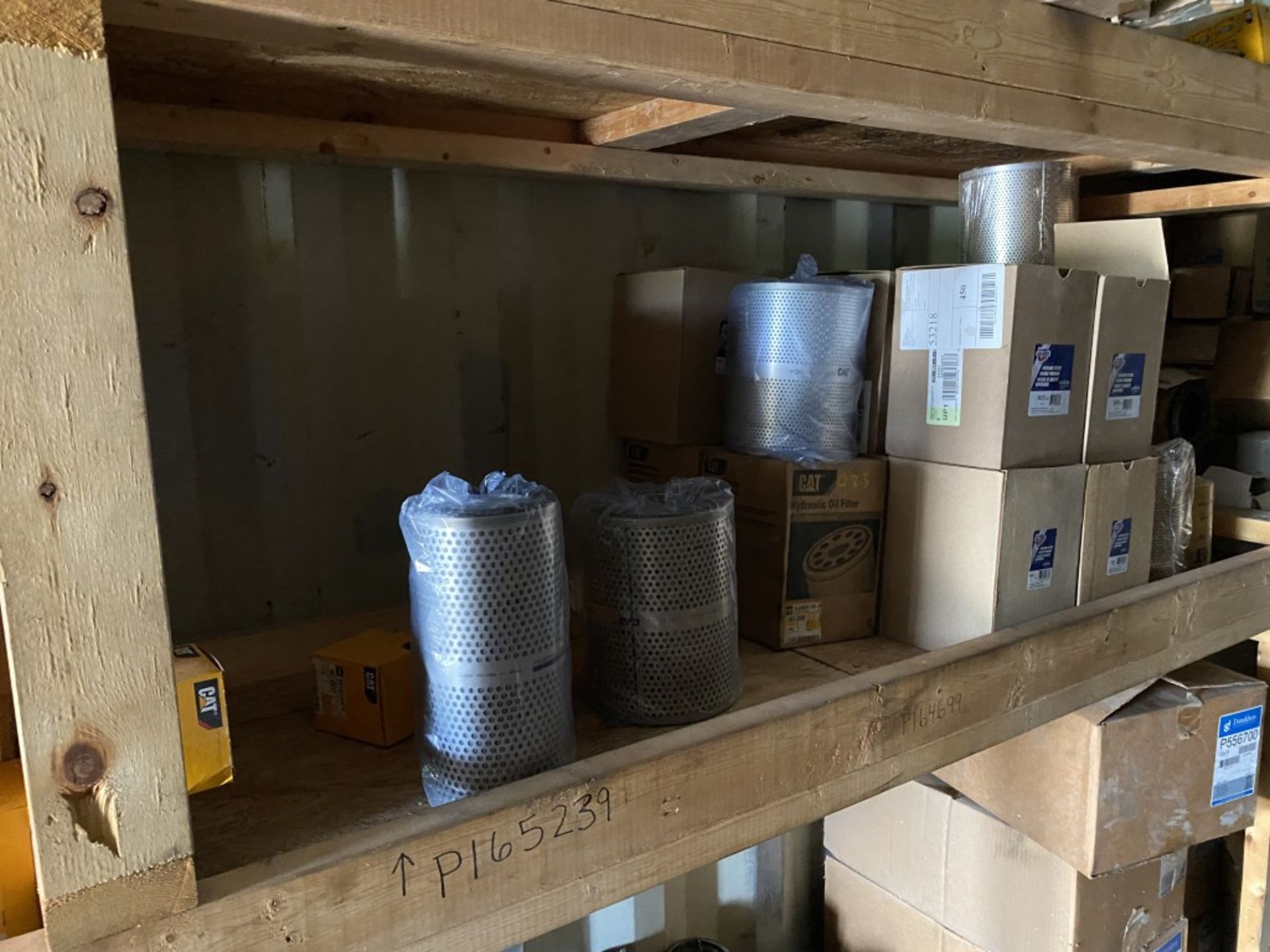 40' STEEL STORAGE CONTAINER FULL OF NEW FILTERS, HARDWARE, AND PARTS, HAS SHELVING & LIGHT - Image 14 of 24