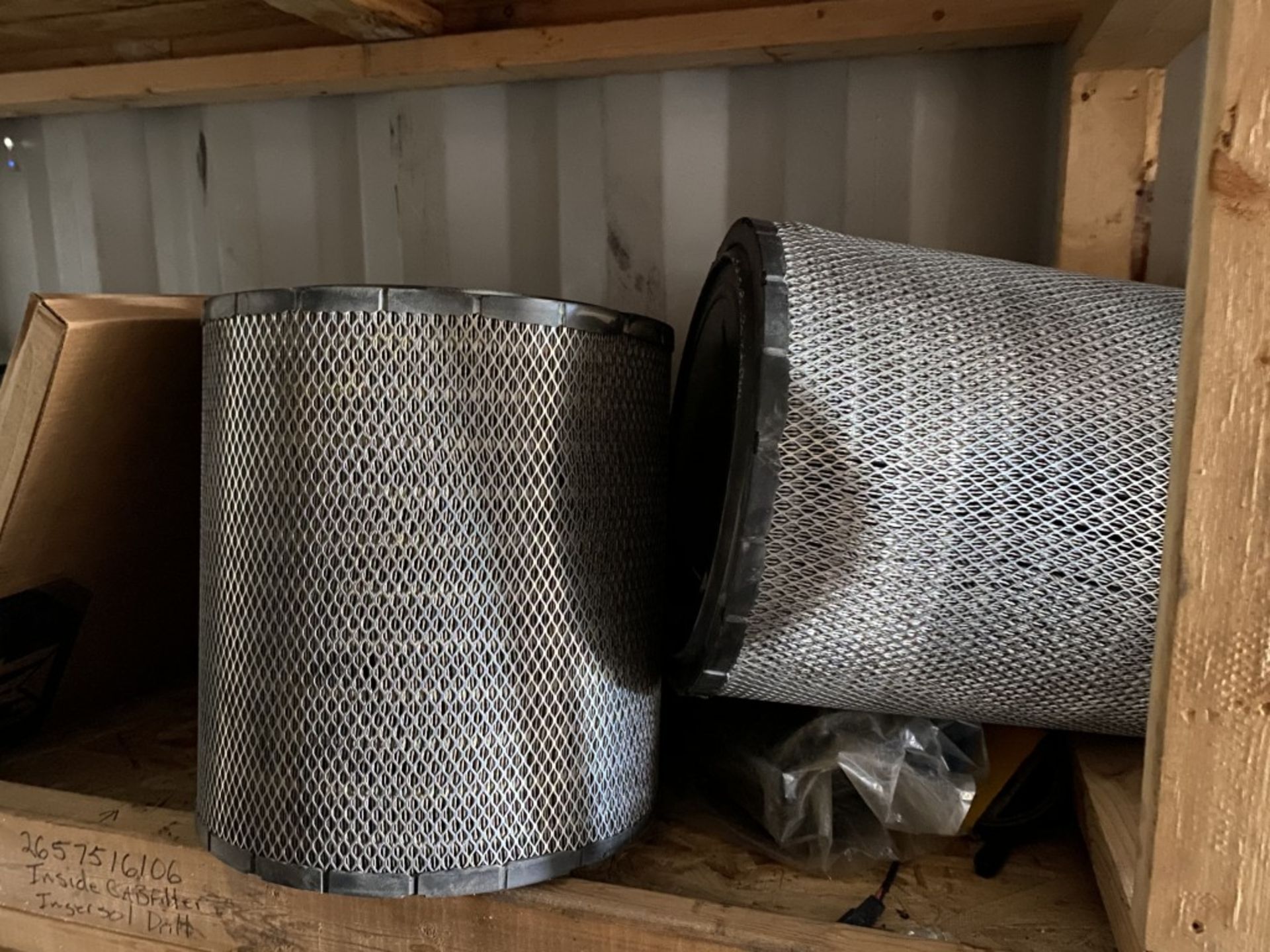 40' STEEL STORAGE CONTAINER FULL OF NEW AIR FILTERS, HAS SHELVING & LIGHT FIXTURE, MUST BE - Image 15 of 21