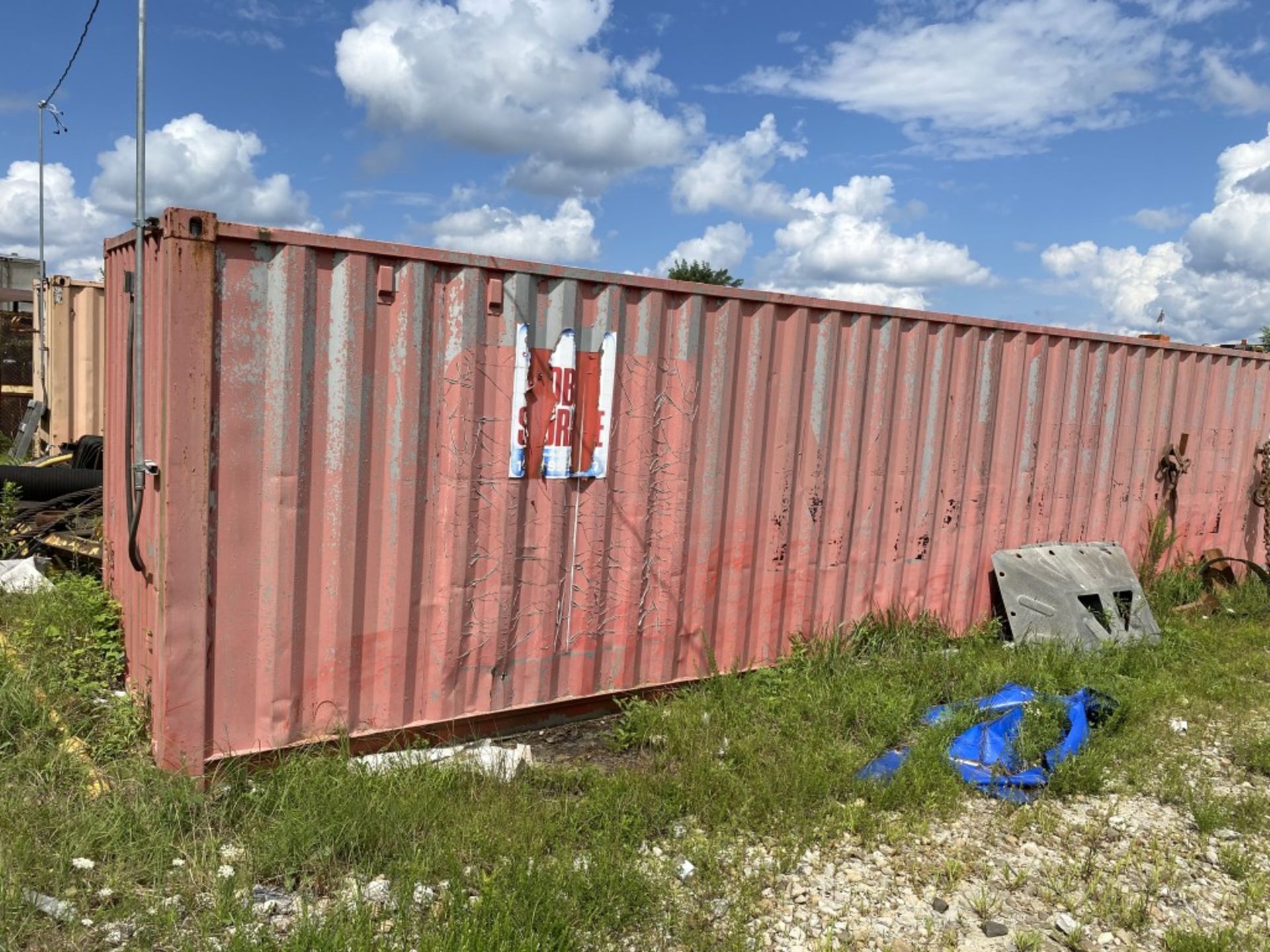 40' STEEL STORAGE CONTAINER FULL OF NEW FILTERS, HARDWARE, AND PARTS, HAS SHELVING & LIGHT - Image 23 of 24