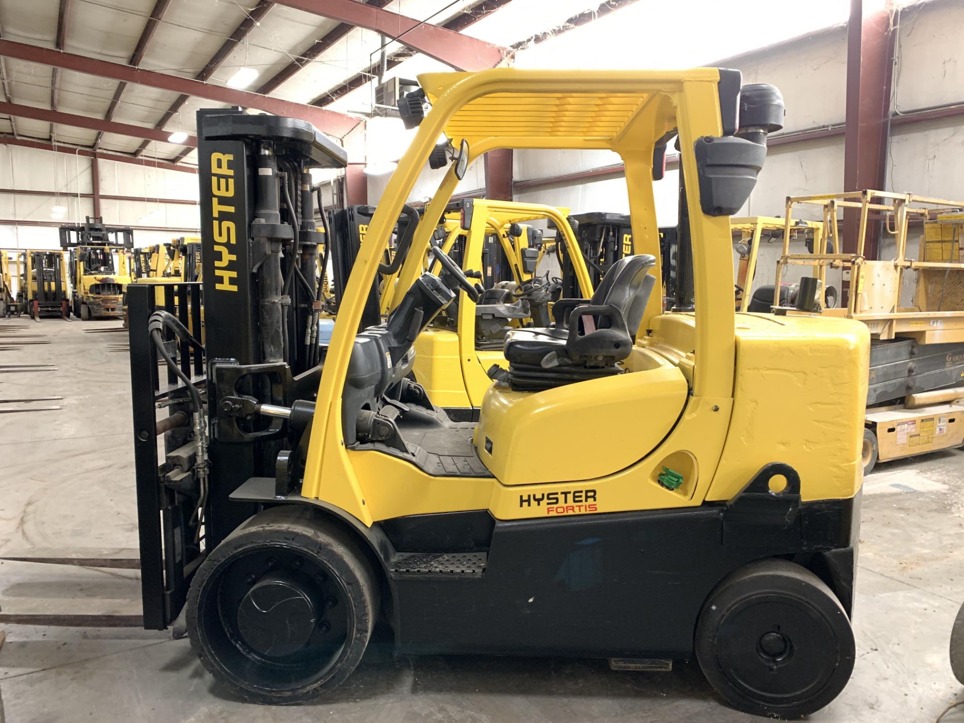 2011 HYSTER 13,500-LB FORKLIFT, MOD: S135FT, DIESEL, SOLID TIRES, 3-STAGE, 6,646 HR, SIDESHIFT