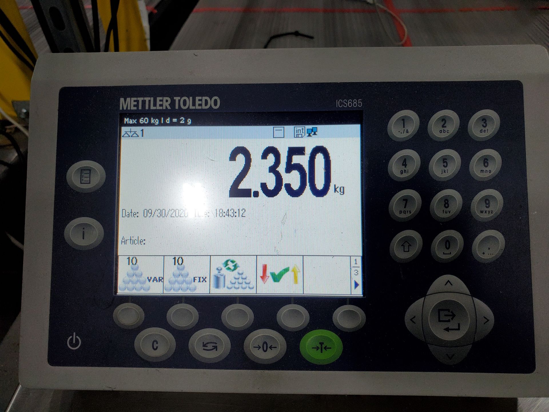 31 1/2'' X 23 3/4'' METLER-TOLEDO DIGITAL PLATFORM BENCH SCALE, MODEL PB655-CC60, 120 LB. - Image 6 of 6