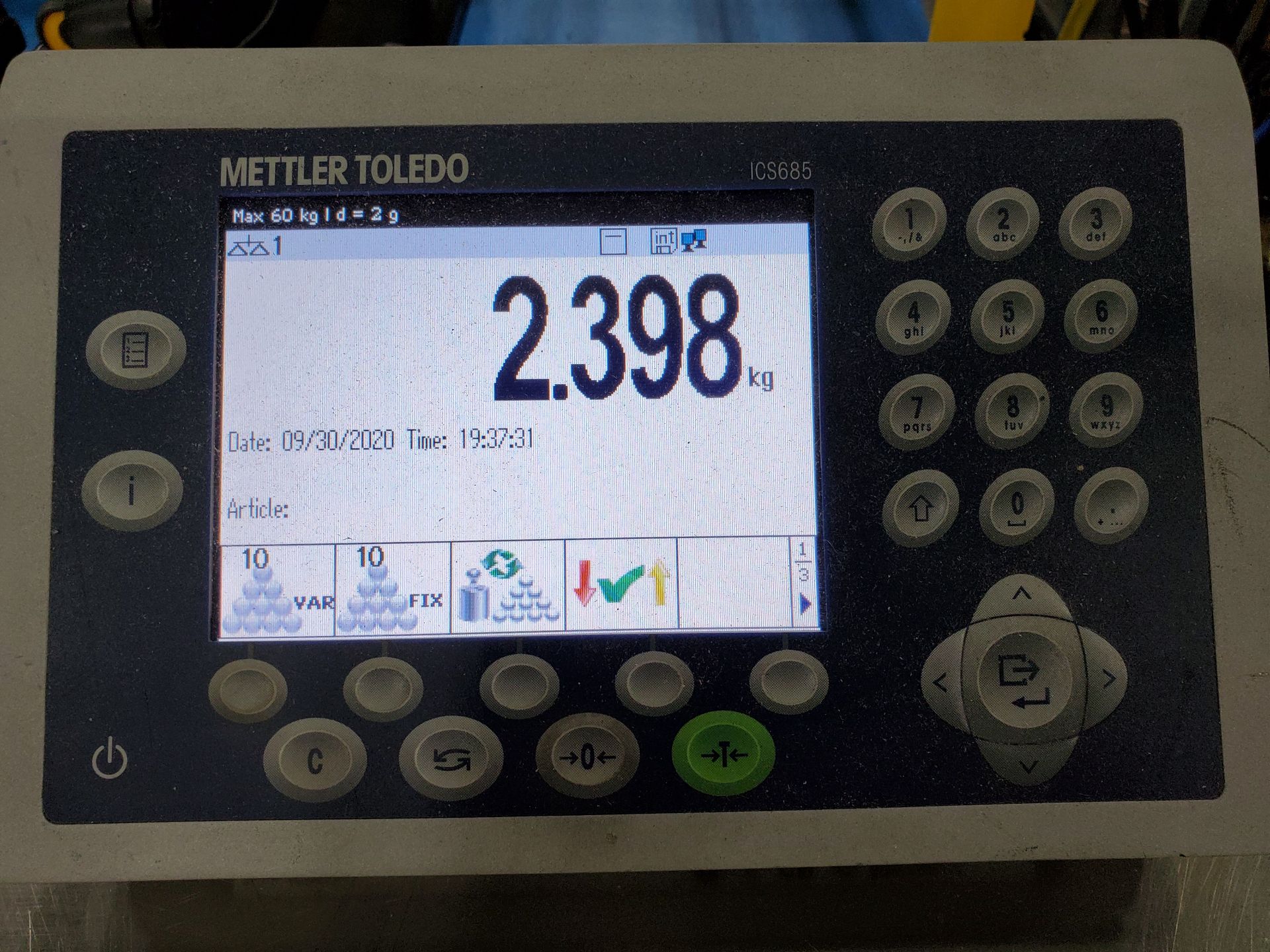 31 1/2'' X 23 3/4'' METLER-TOLEDO DIGITAL PLATFORM BENCH SCALE, MODEL PB655-CC60, 120 LB. - Image 6 of 6