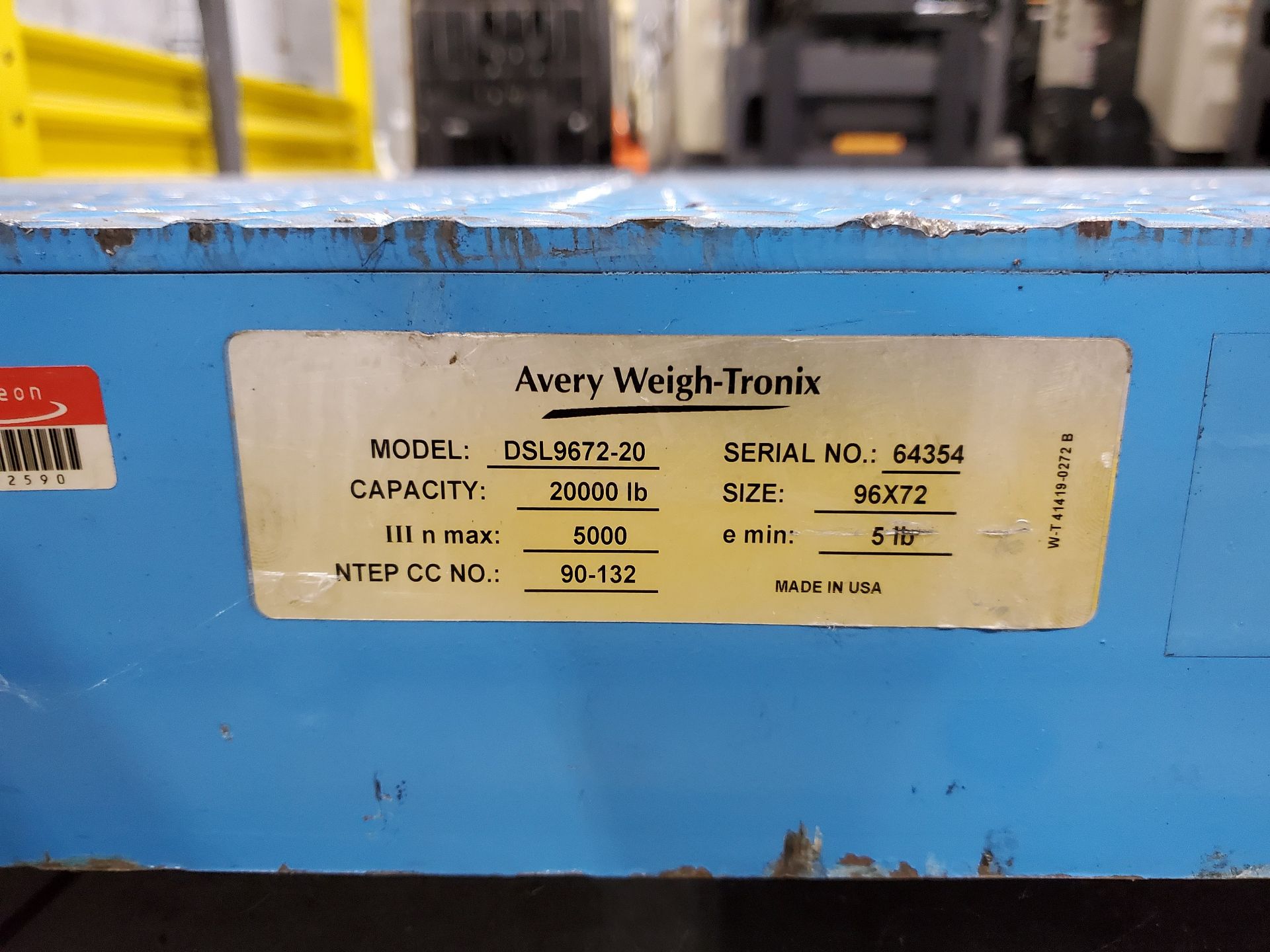 96''X 72'' AVERY WEIGHT-TRONIX DIGITAL FLOOR SCALE WITH METTLER-TOLEDO IND246 DRO UNIT, MODEL - Image 9 of 9