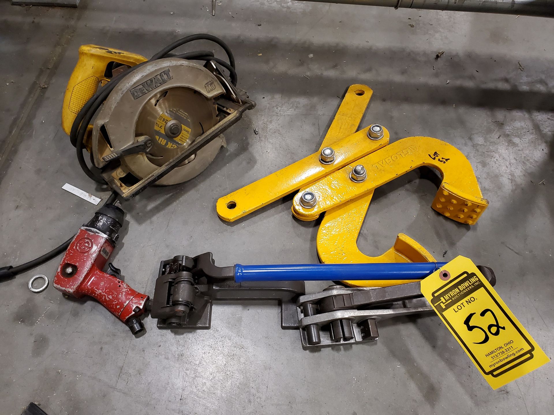 (2) STRAPPING BENCH TOOLS & GRAVITY CLAMP, CIRCULAR SAW & IMPACT WRENCH - Image 3 of 6