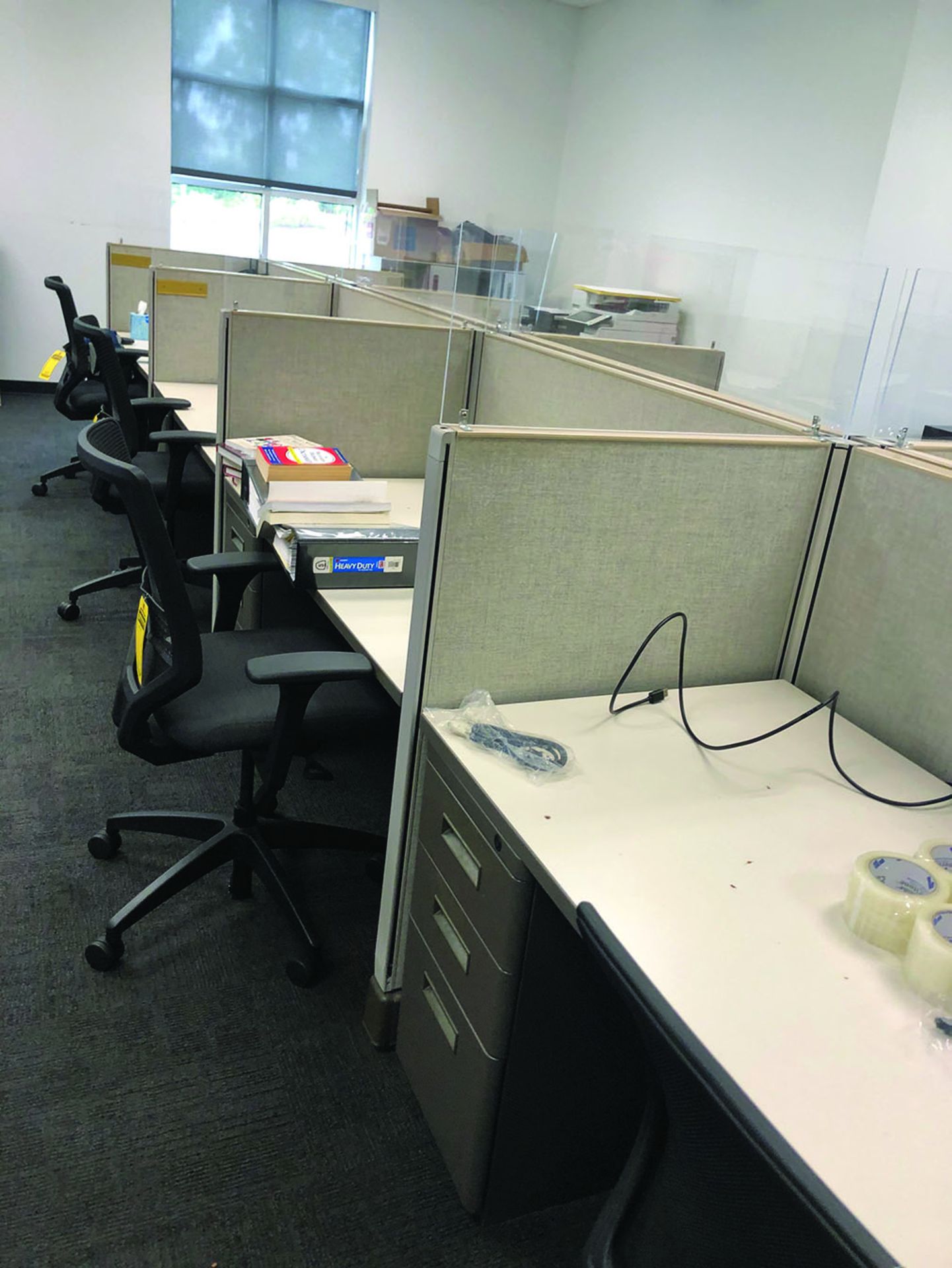 LOT OF CUBICLES AND CHAIRS