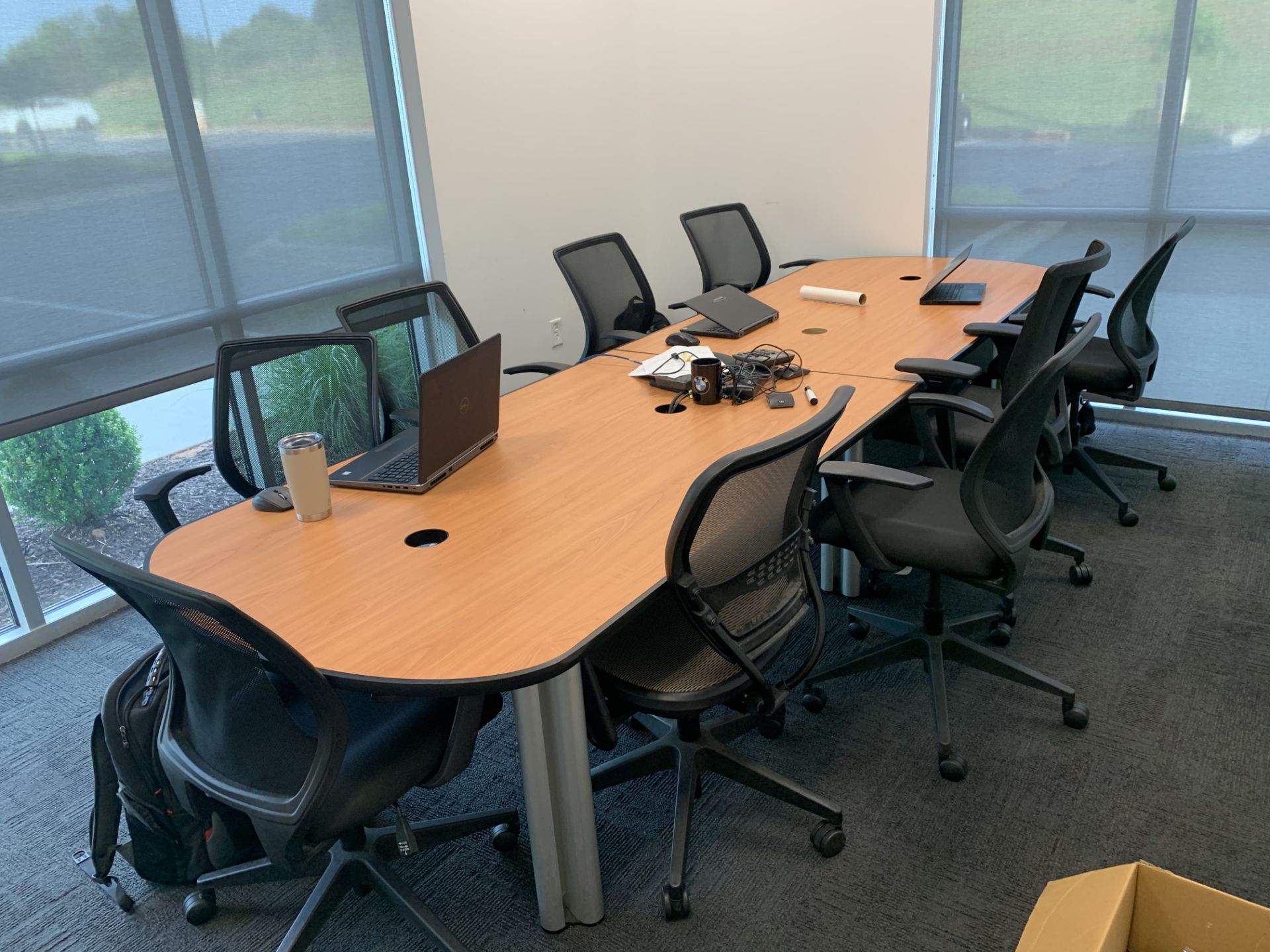 CONFERENCE TABLE WITH (8) CHAIRS (LAPTOP COMPUTERS NOT INCLUDED)