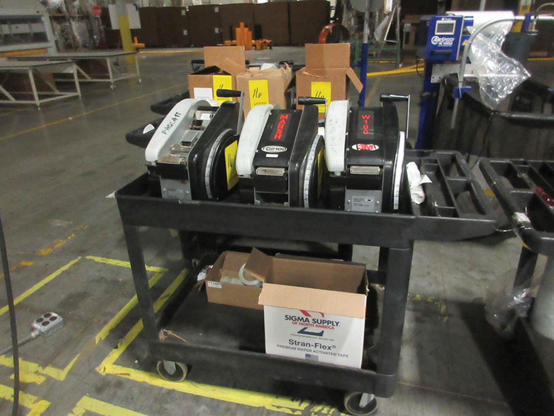 (12) MARSH TDH CARTON SEALERS AND HAND-HELD TAPE APPLICATORS, ASSORTED TAPE (5) UTILITY CARTS - Image 2 of 4