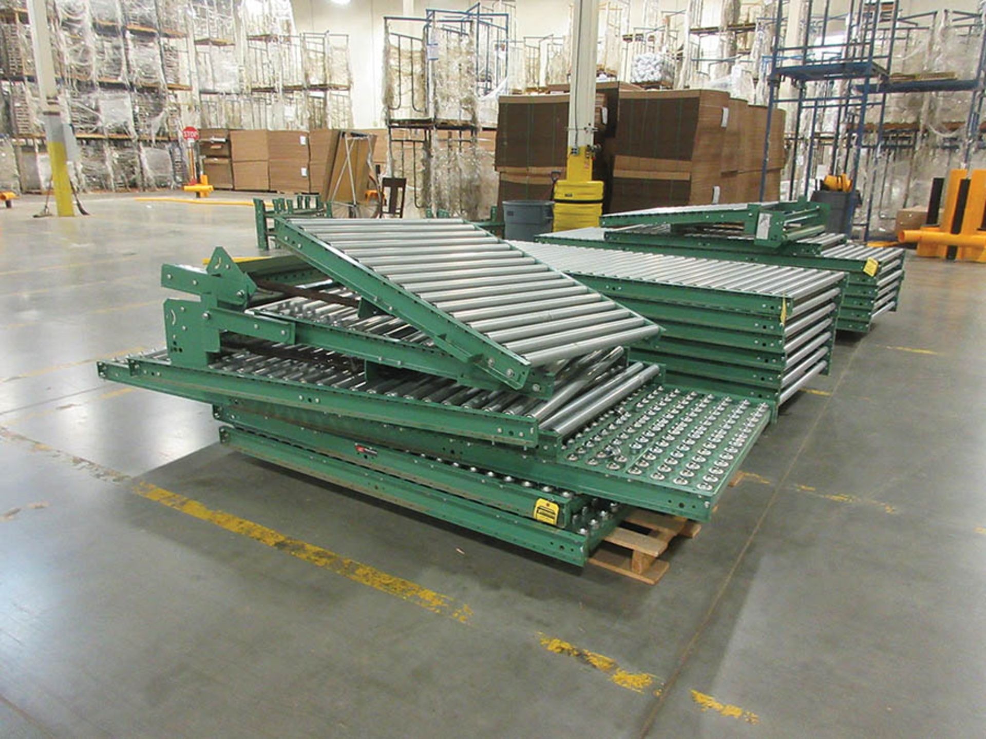 ROACH CONVEYORS (4) SECTIONS MOTORIZED BELT CONVEYOR 36'' W., (7) SECTIONS ROLLERBALL CONVEYOR - Image 3 of 3