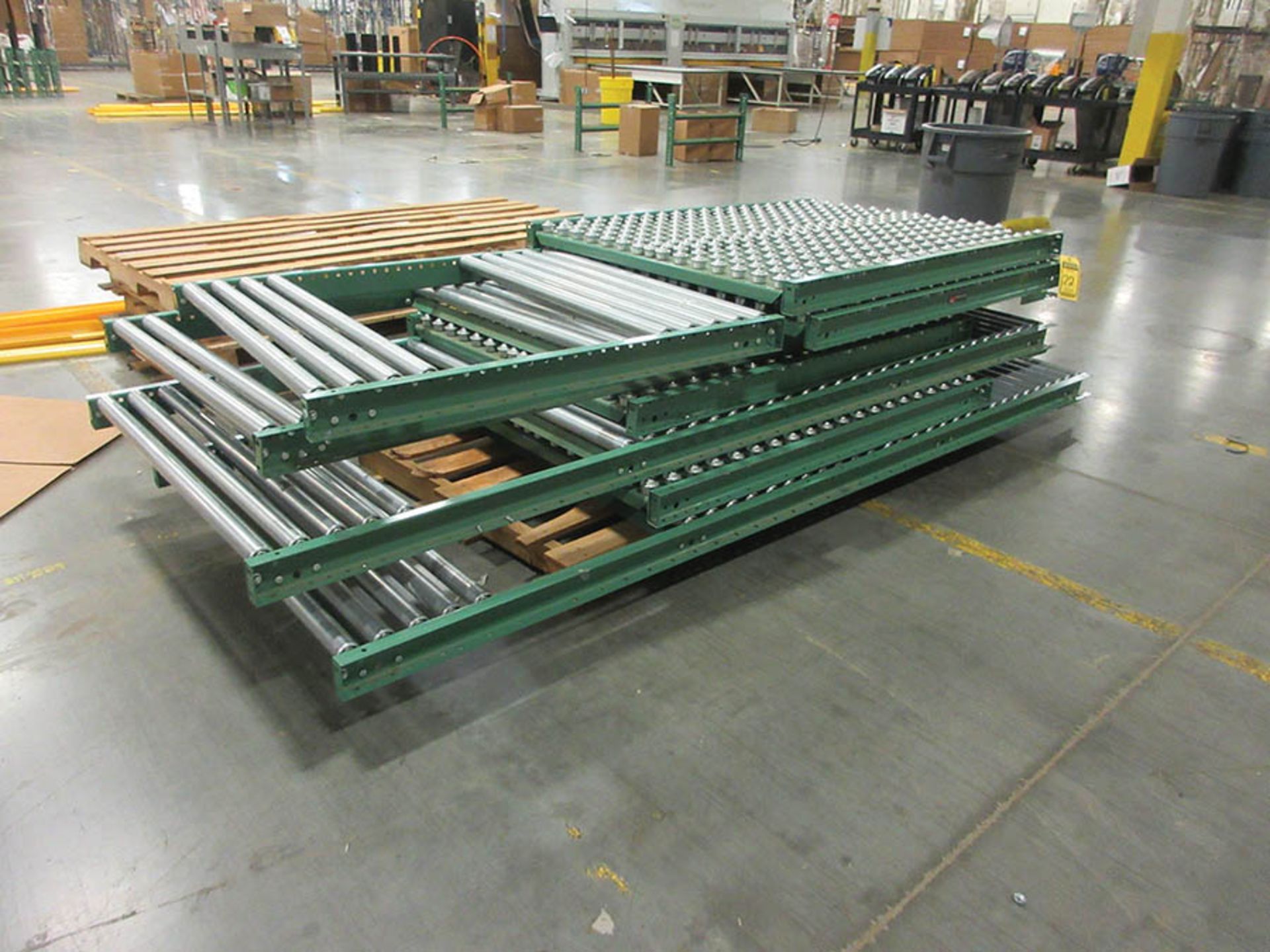 ROACH CONVEYORS (4) SECTIONS MOTORIZED BELT CONVEYOR 36'' W., (7) SECTIONS ROLLERBALL CONVEYOR - Image 2 of 3