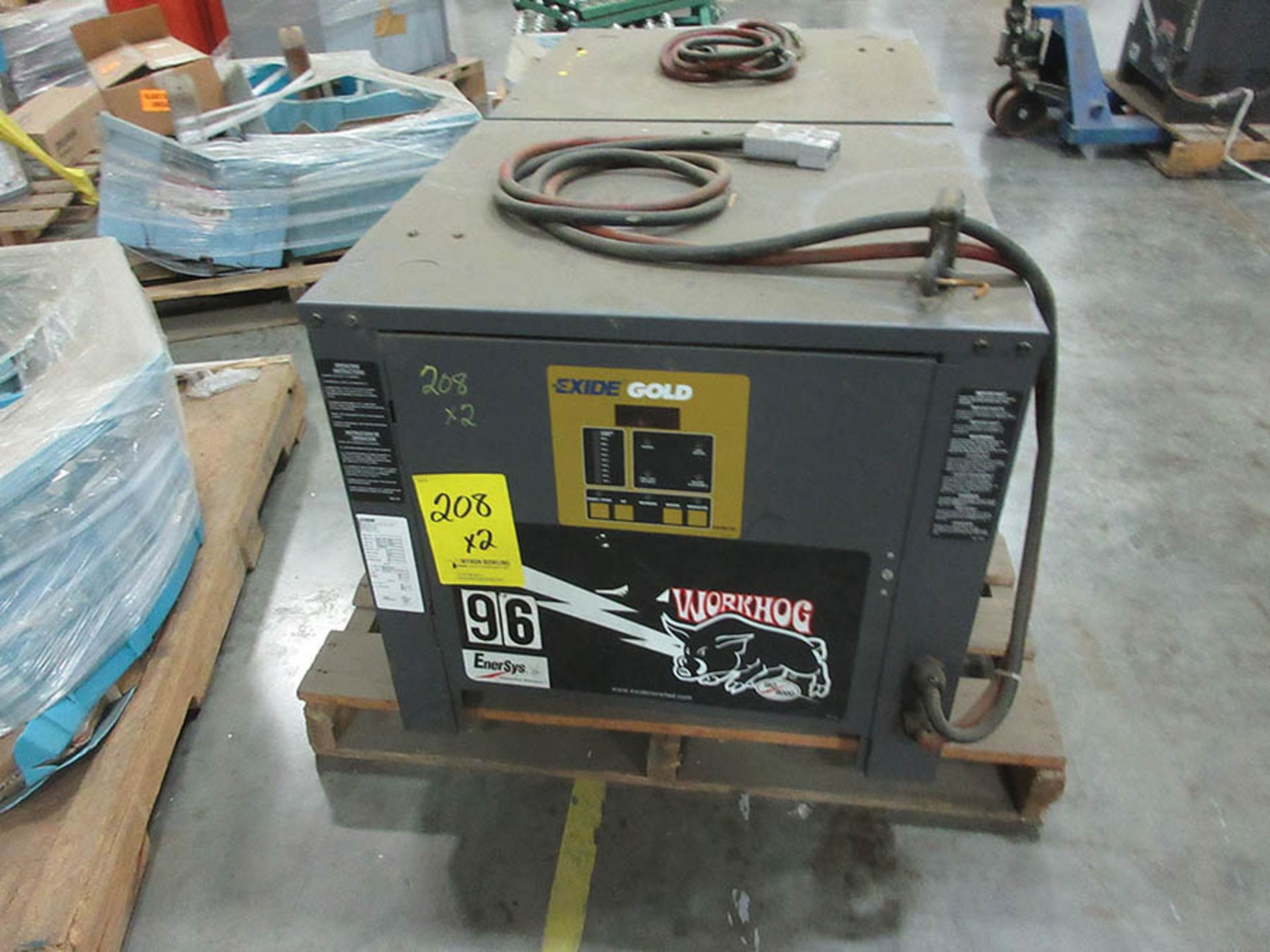 (2) EXIDE GOLD WORKHOG 36V. BATTERY CHARGER, MODEL: WG3-18-77S, S/N DF121726, MODEL: WG3-18-1050, - Image 2 of 2