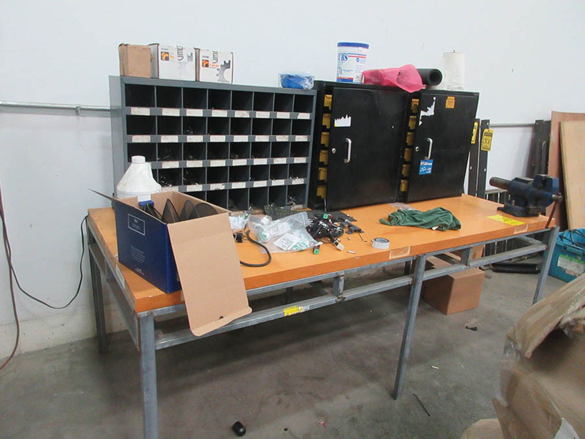 (2) WORKBENCHES (NO BOLT BINS), WITH ROCK RIVER 6'' BENCH VISE - Image 2 of 2