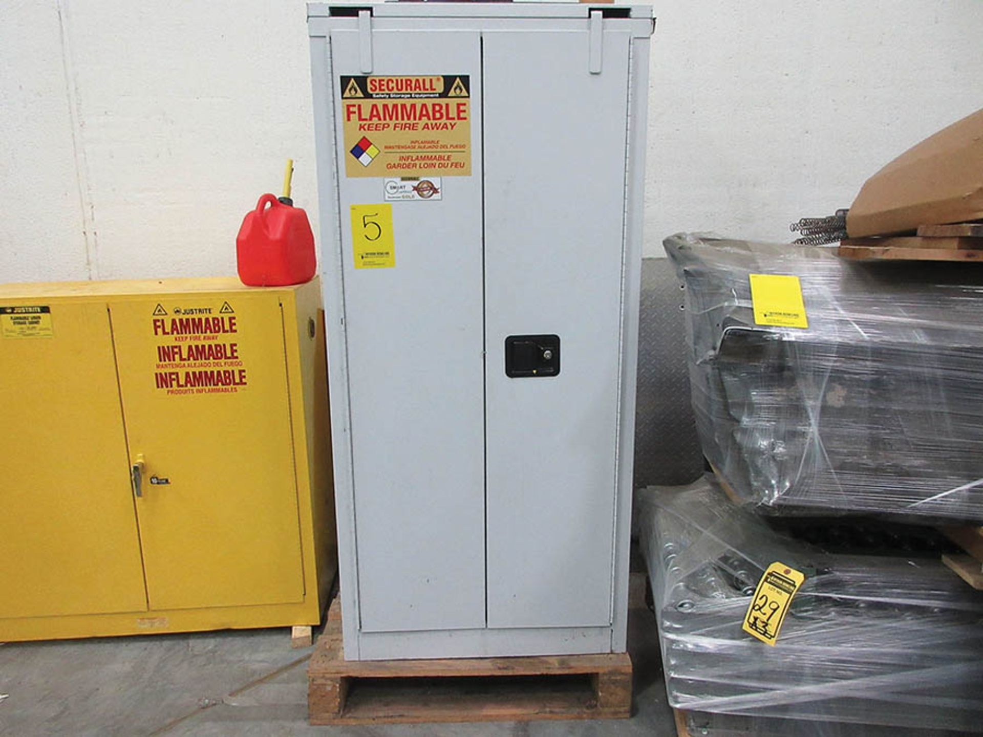 SECURALL FLAMMABLE LIQUID STORAGE CABINET, W/ CONTENT - Image 3 of 3