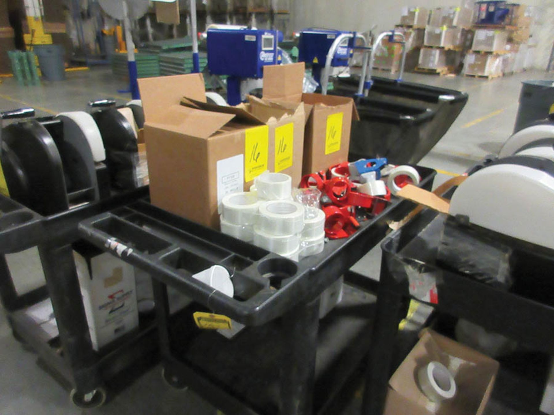 (12) MARSH TDH CARTON SEALERS AND HAND-HELD TAPE APPLICATORS, ASSORTED TAPE (5) UTILITY CARTS - Image 4 of 4