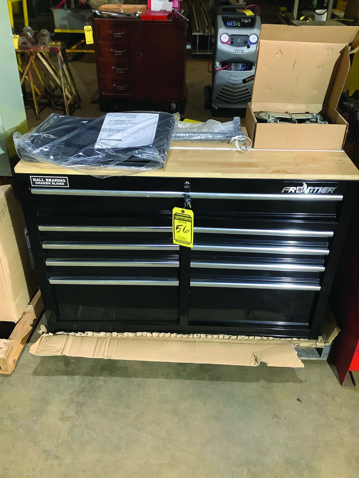 FRONTIER 46'' 9-DRAWER TOOL CABINET, WOOD TOP (NEW) - Image 2 of 3