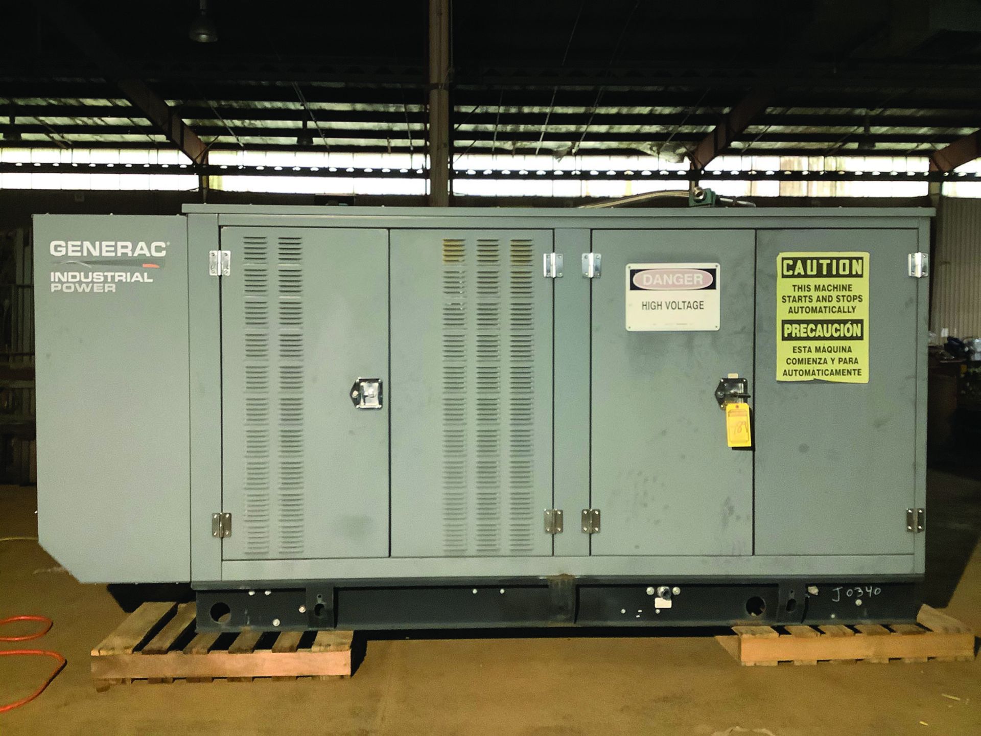 GENERAC 100 KW NATURAL GAS GENERATOR, MODEL 13886170100, 160 HOURS