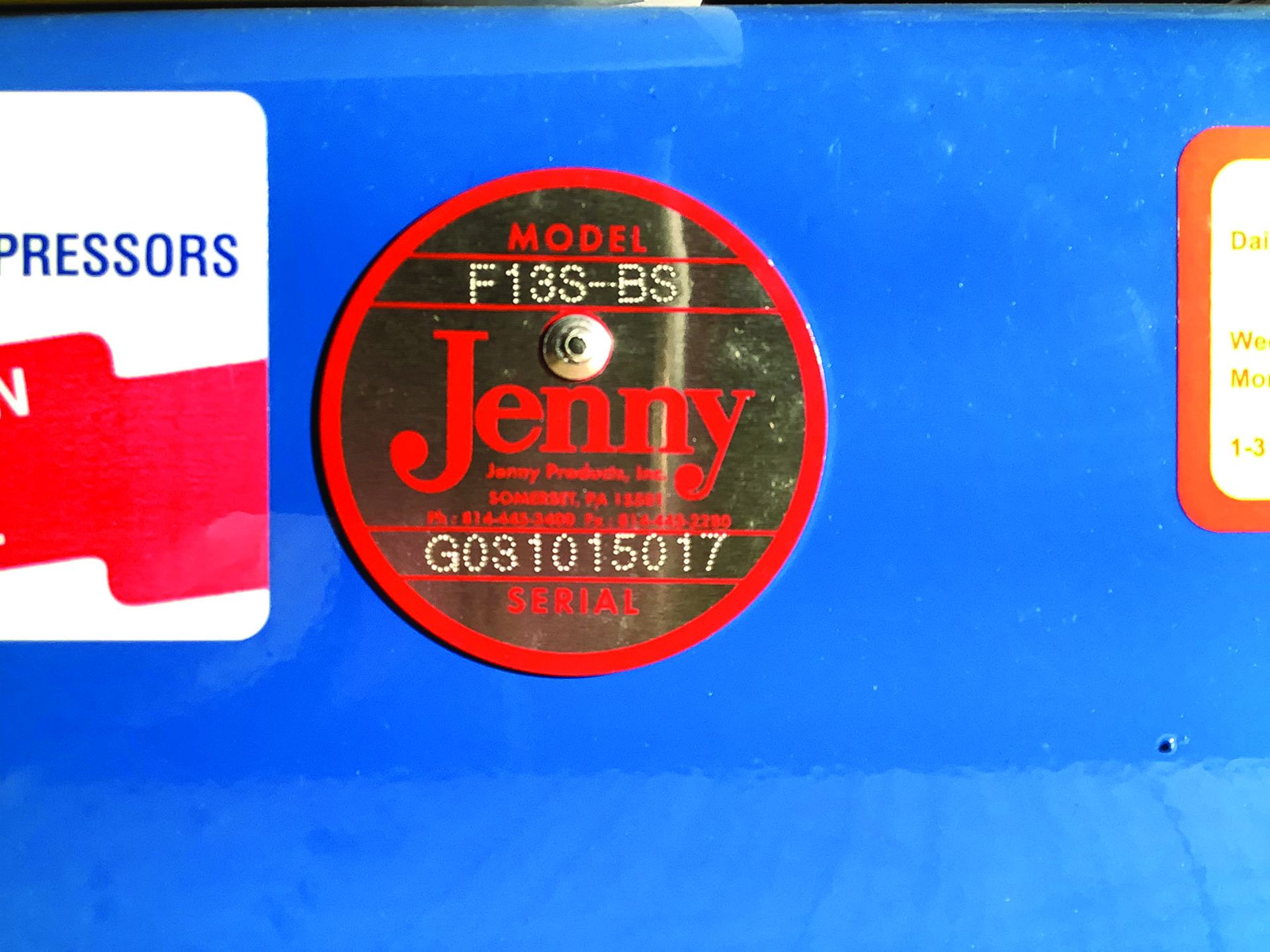JENNY MODEL F13S-BS 1/3HP BASS MOUNTED AIR COMPRESSOR (NEW) - Image 4 of 4