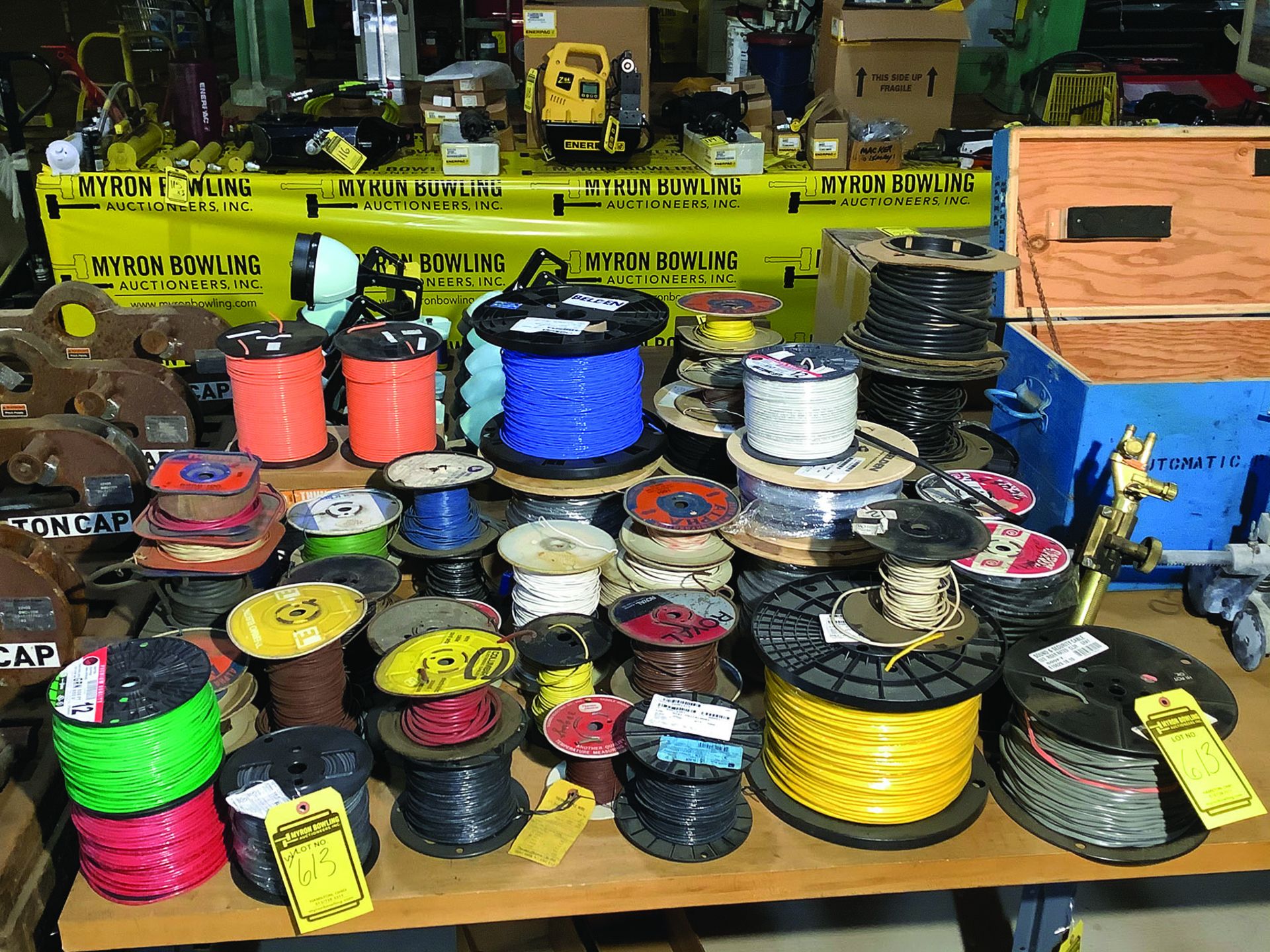 LARGE LOT OF MISC SPOOLS OF COPPER WIRE - Image 2 of 2