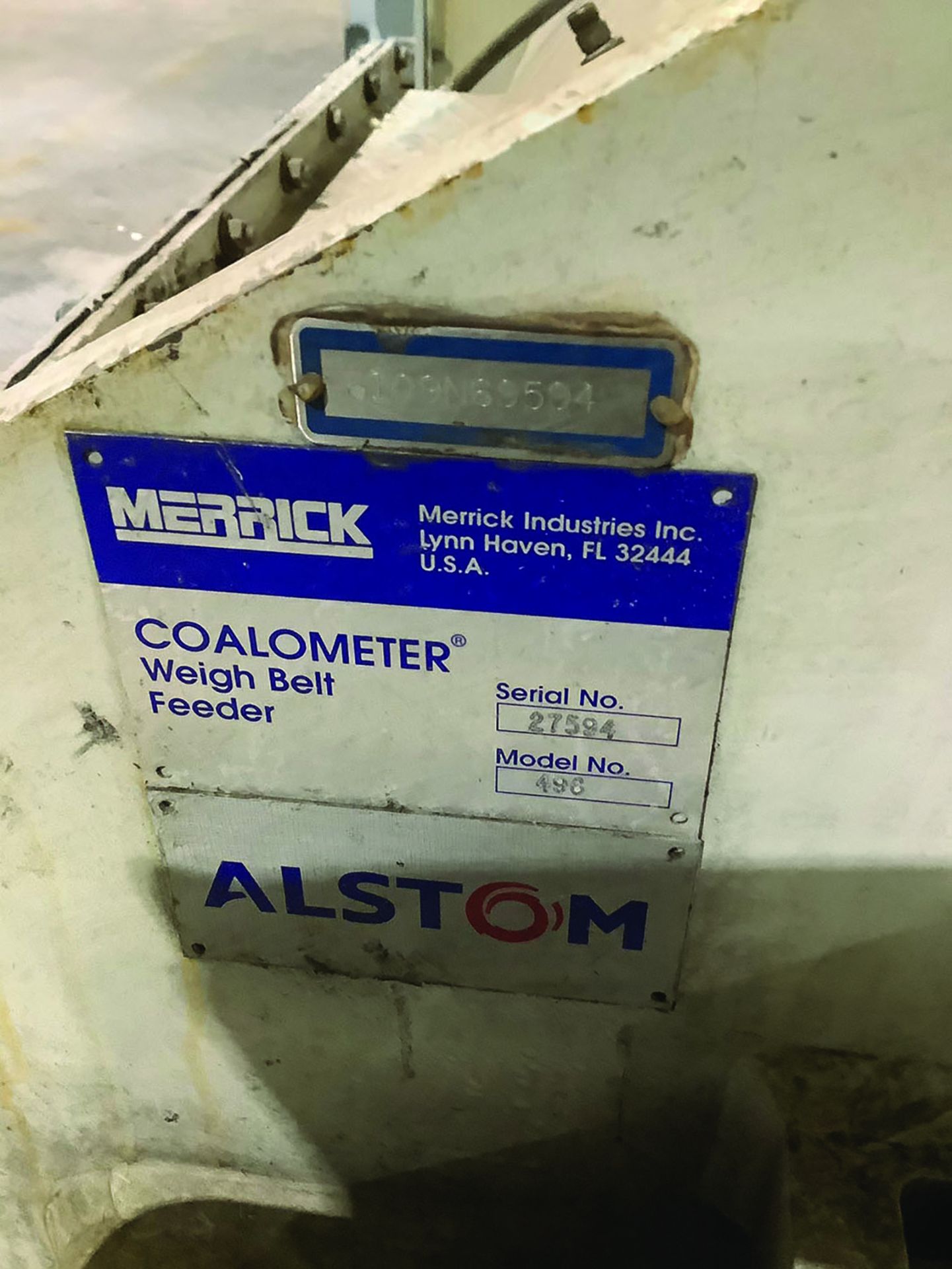 ALSTOM MERRICK GRAVIMETRIC COALOMETER WEIGH BELT FEEDER MODEL 496 - Image 4 of 4