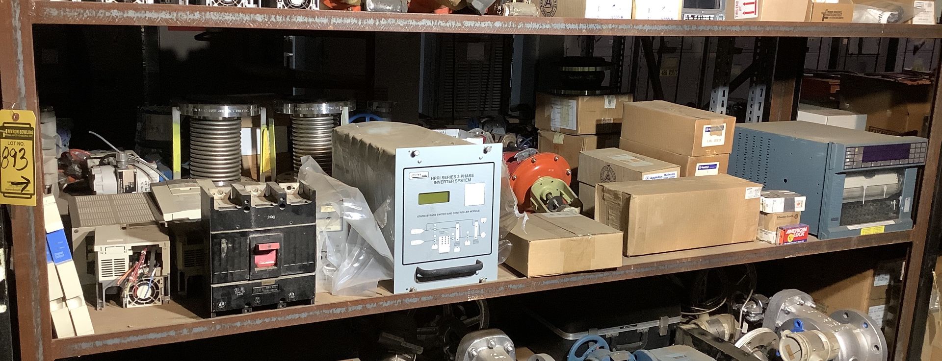 SHELVES OF MISCELLANEOUS MRO, VALVES, ELECTRICAL, ETC