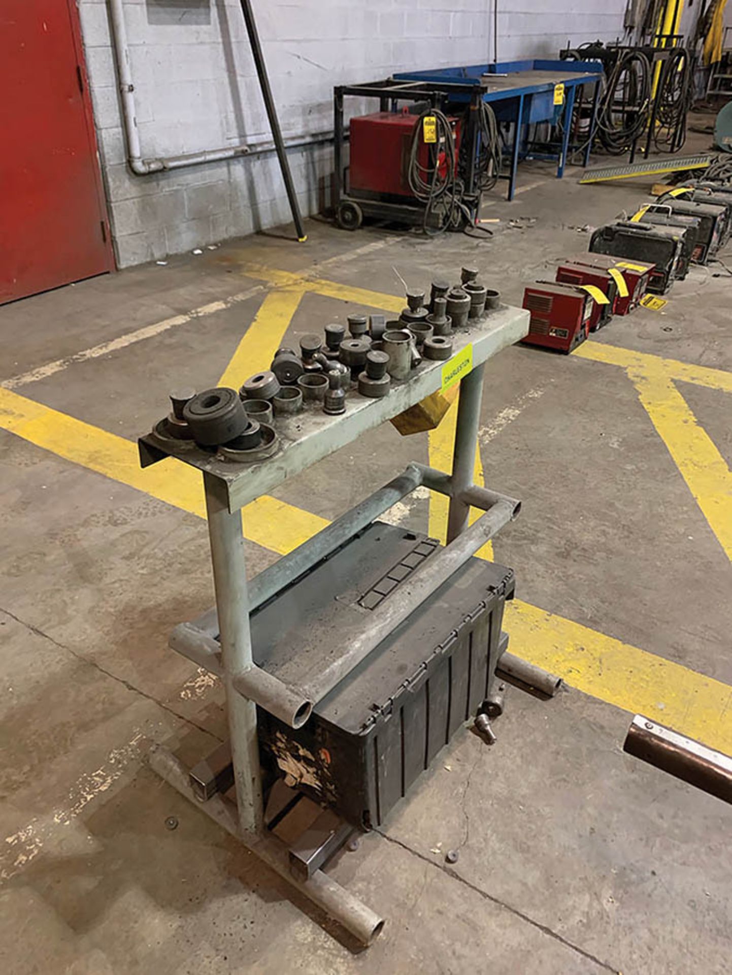 RACK AND CONTENTS OF IRON WORKER TOOLING
