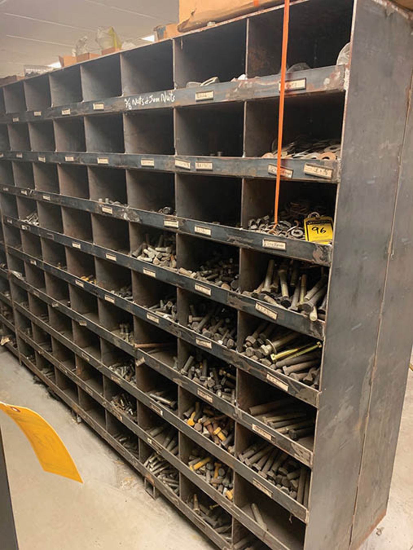 CUSTOM STEEL SHELVING AND CONTENTS OF HEAVY DUTY HIGH GRADE BOLTS, NUTS, AND WASHERS - Image 3 of 4