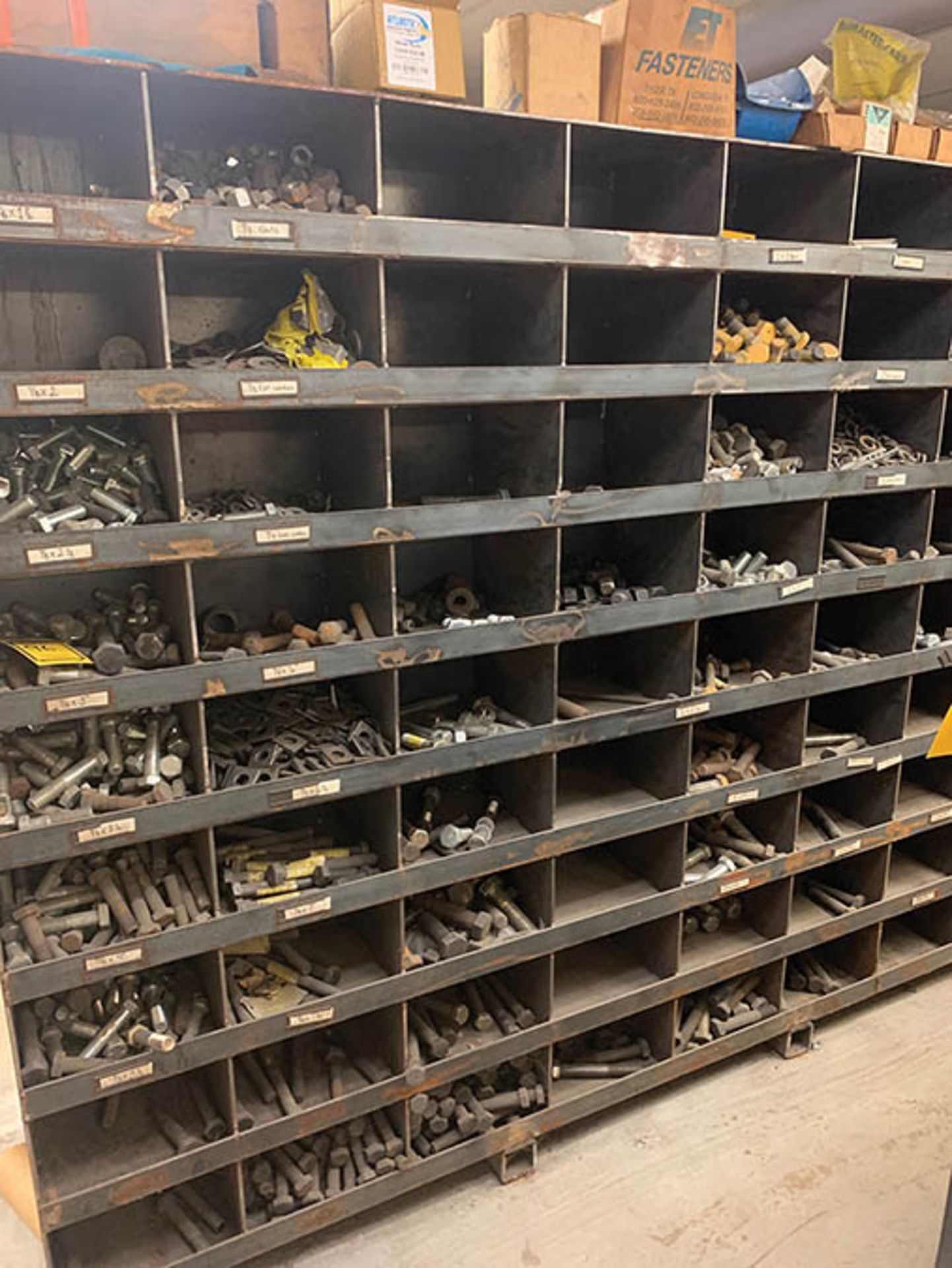 CUSTOM STEEL SHELVING AND CONTENTS OF HEAVY DUTY HIGH GRADE BOLTS, NUTS, AND WASHERS - Image 2 of 4