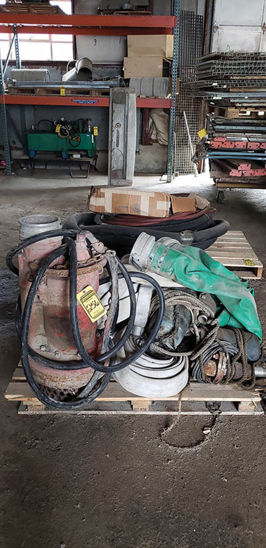 ASSORTED PUMPS, DISCHARGE HOSE, ELECTRIC MOTORS, BATTERIES, OTHER HOSE - Image 4 of 5