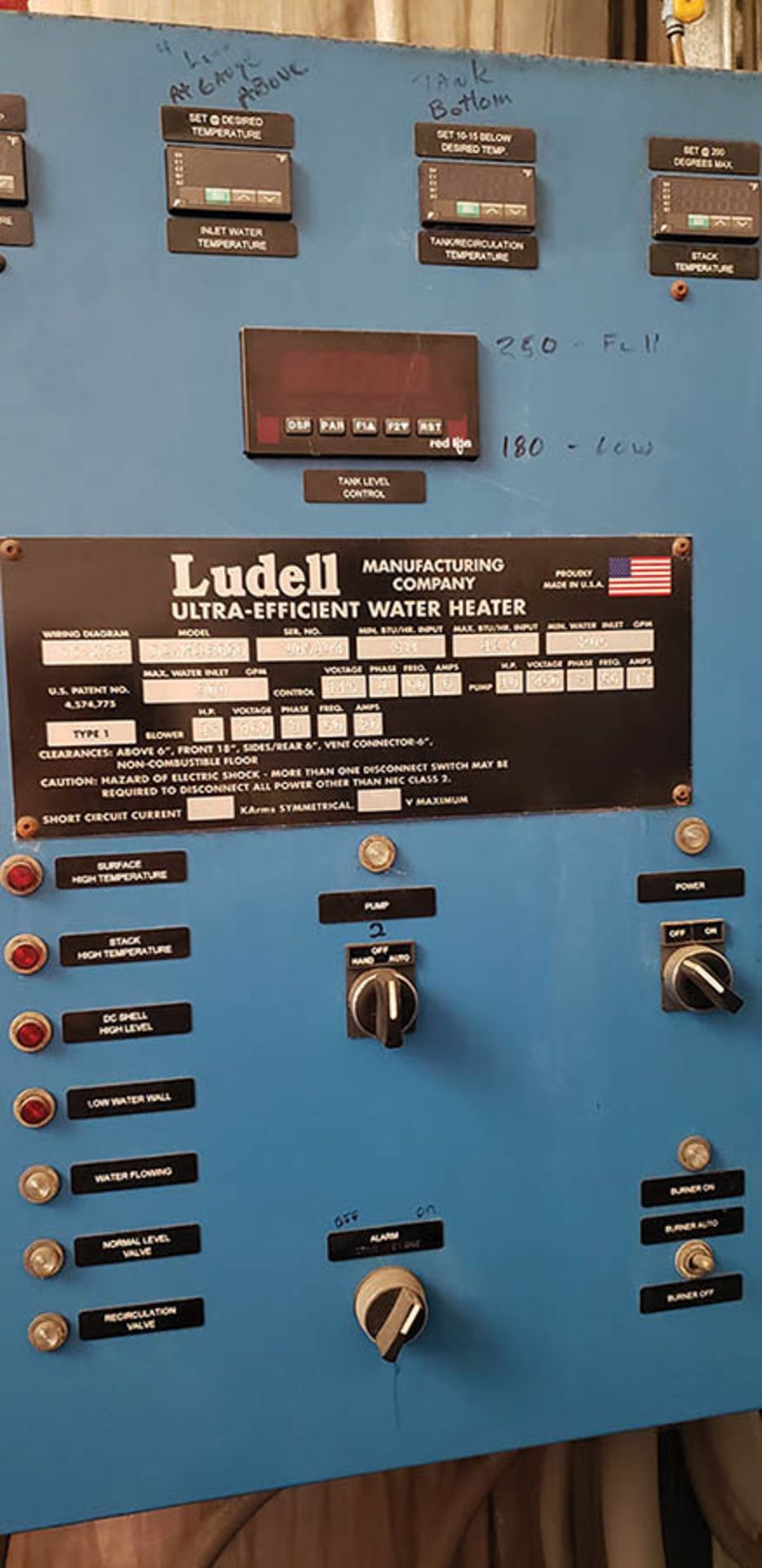 LUDELL ULTRA-EFFICIENT WATER HEATER, MODEL DCWH18000, 300 GPM, 115-60/1, 10 HP PUMP, 15 HP BLOWER, - Image 2 of 11