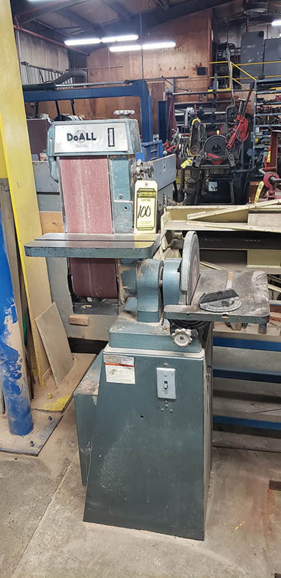 DOALL DISC/BELT SANDER COMBO, MODEL 4206, 12'' DISC, 6'' BELT, S/N 08960