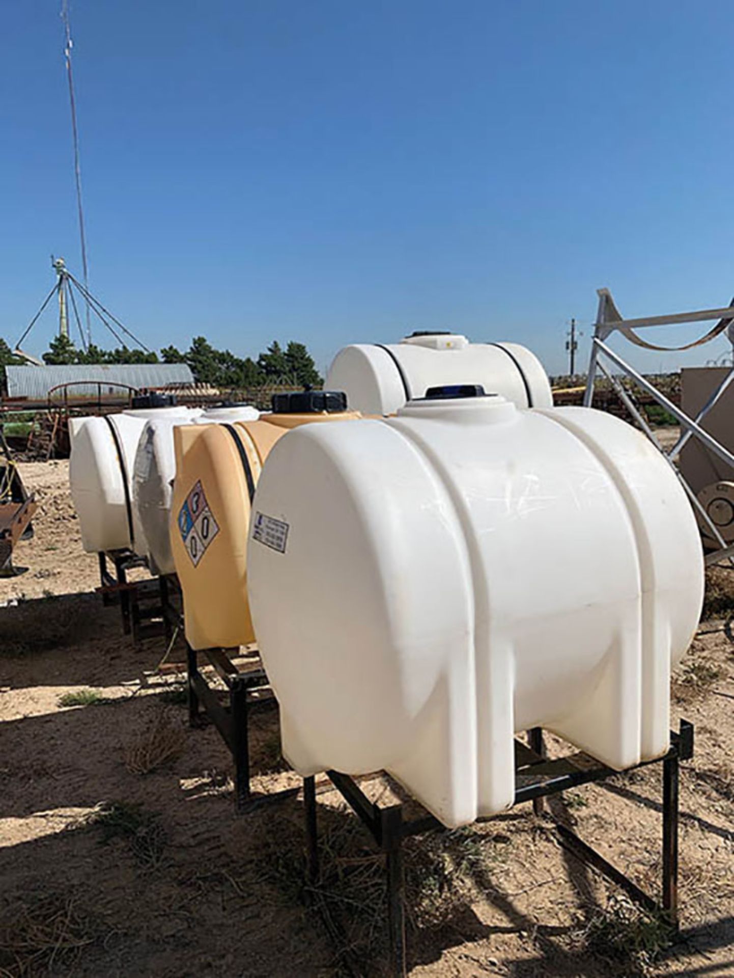 (4) PLASTIC CHEMICAL TANKS, 225 GAL. CAP.