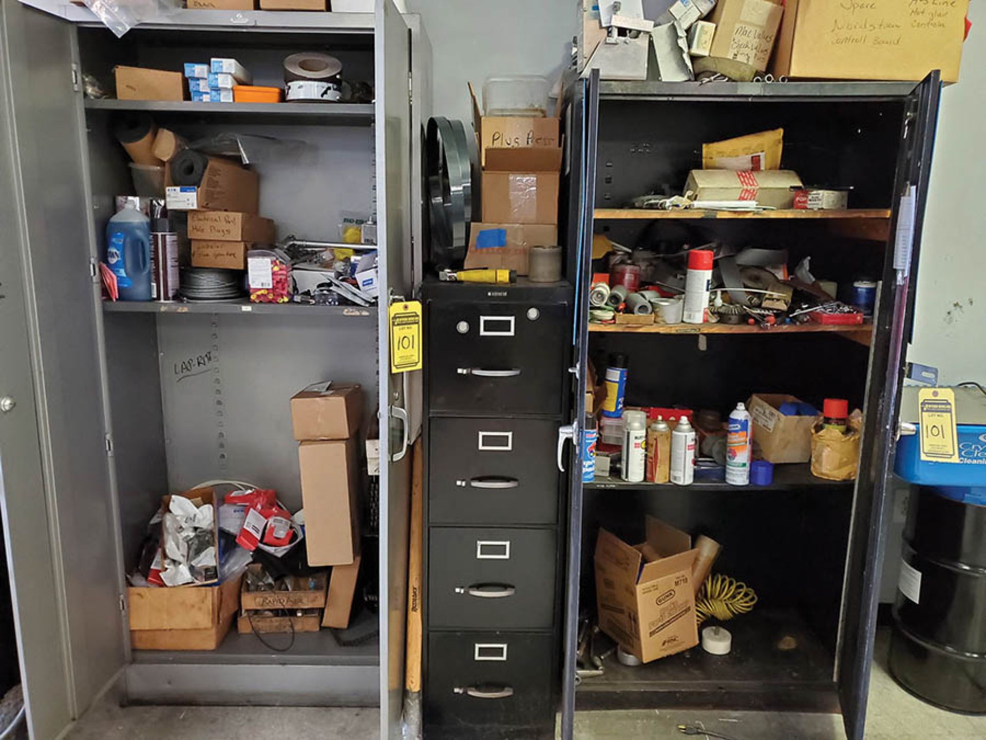 2-DOOR CABINETS, FILING CABINETS & CONTENTS - TOOLING, COUNTER BORES, DRILL BITS, REAMERS