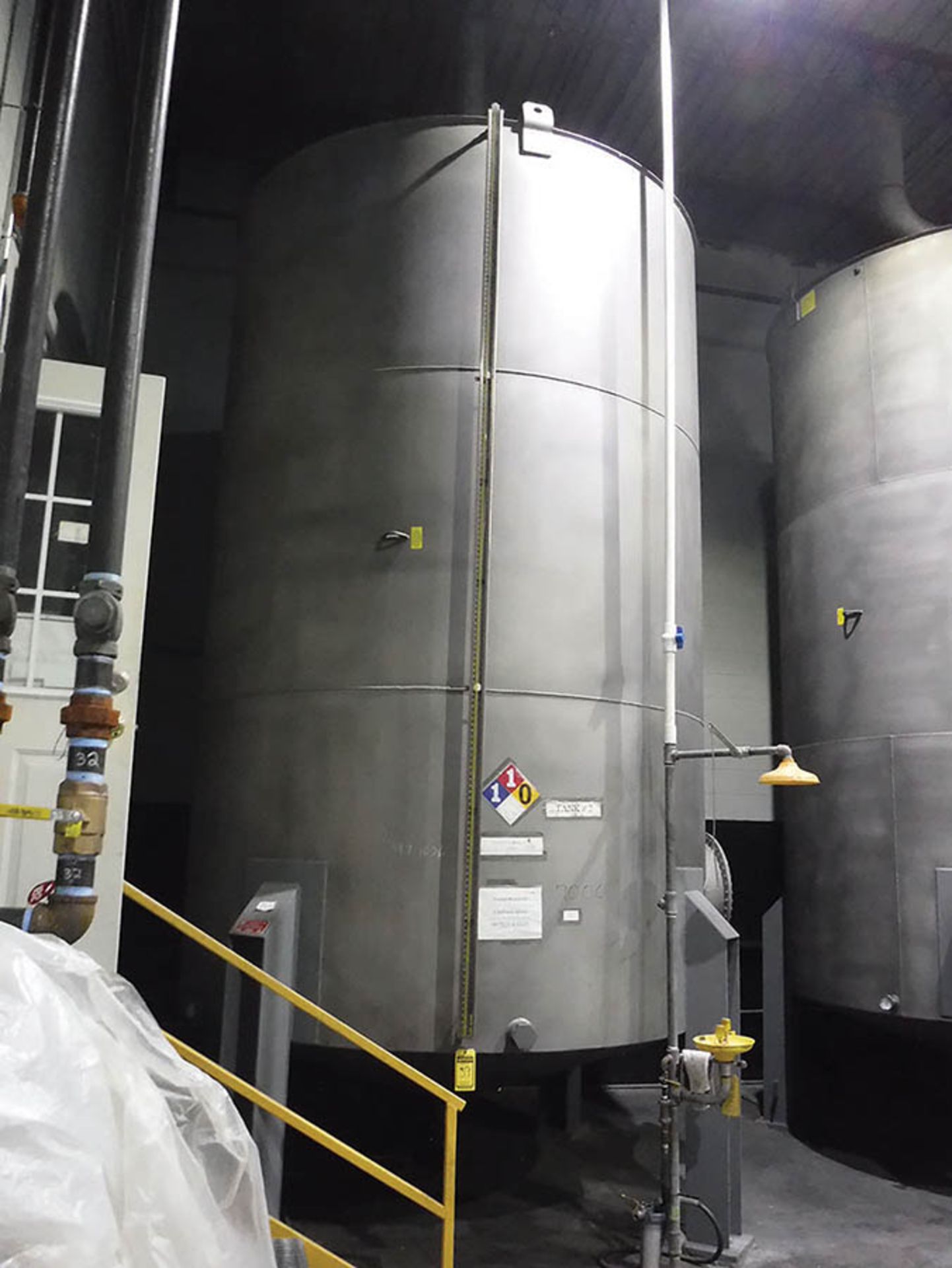 2016 SOUTHERN 7,000 GALLON STAINLESS STEEL SINGLE WALL LEG SUPPORTED VERTICAL STORAGE TANK, 108'' D. - Image 2 of 7