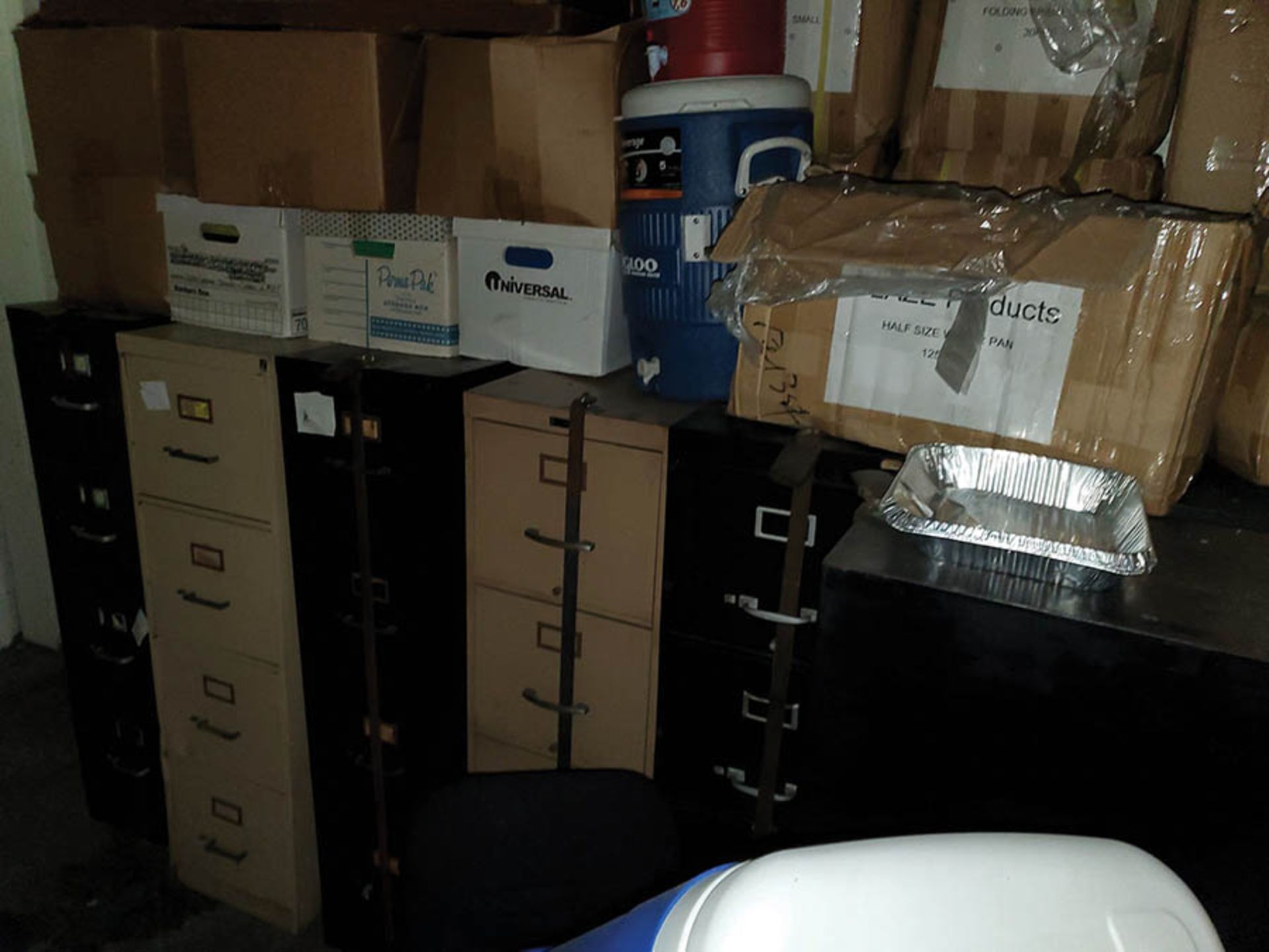 ELECTRICAL ROOM - FILING CABINETS, MOTORS, GEAR BOXES, CONVEYOR, (EVERYTHING IN ROOM THROUGH MENS