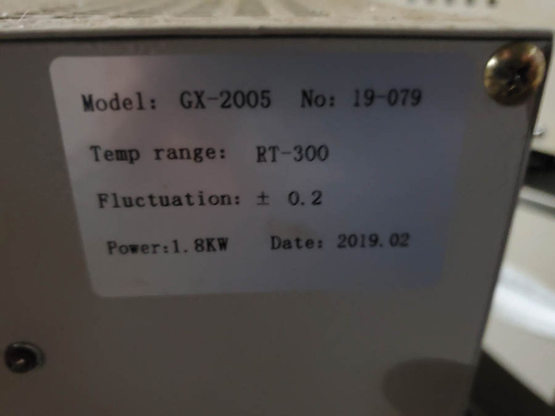 2019 HIGH TEMPERATURE CIRCULATOR, MODEL GX-2005, TEMP. RANGE RT-300 - Image 5 of 6