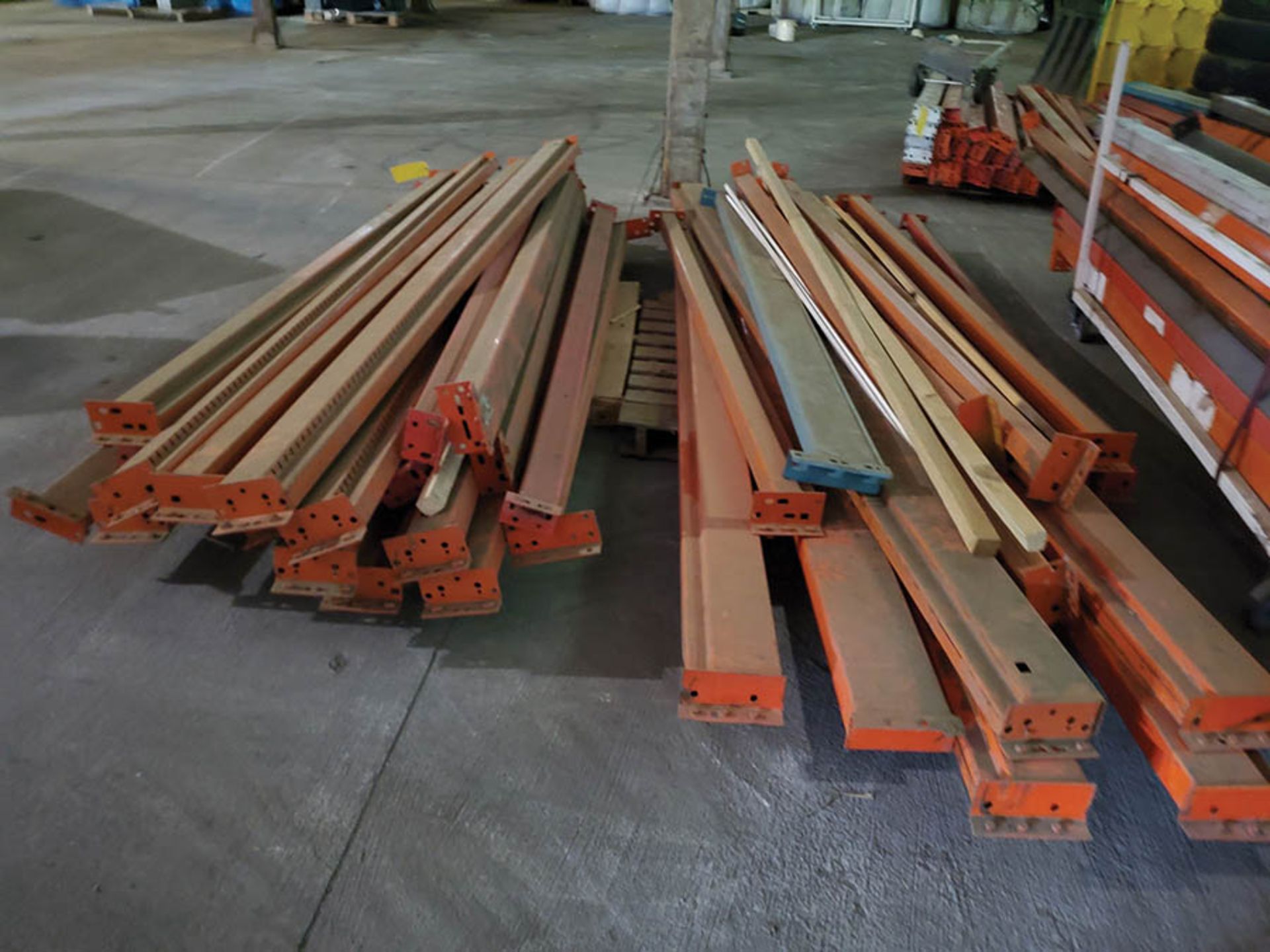 (50+/-) TEAR DROP PALLET RACK BEAMS, 8' - 12' - Image 10 of 10