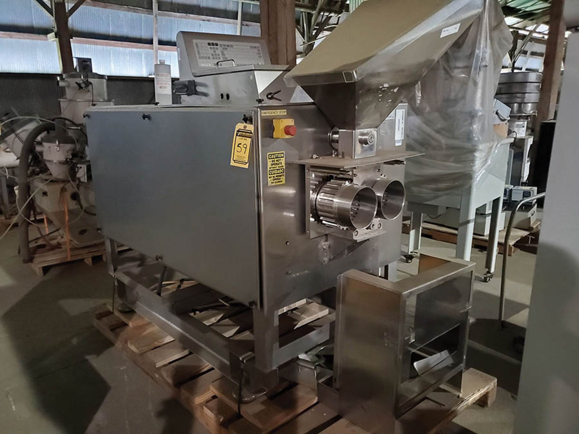 HOSOKAWA BEPEX RESIN EXTRUDER/SEPARATOR, MODEL BEPEX GCS200/80, ORDER # 211033, HOPPER FEED, DUAL